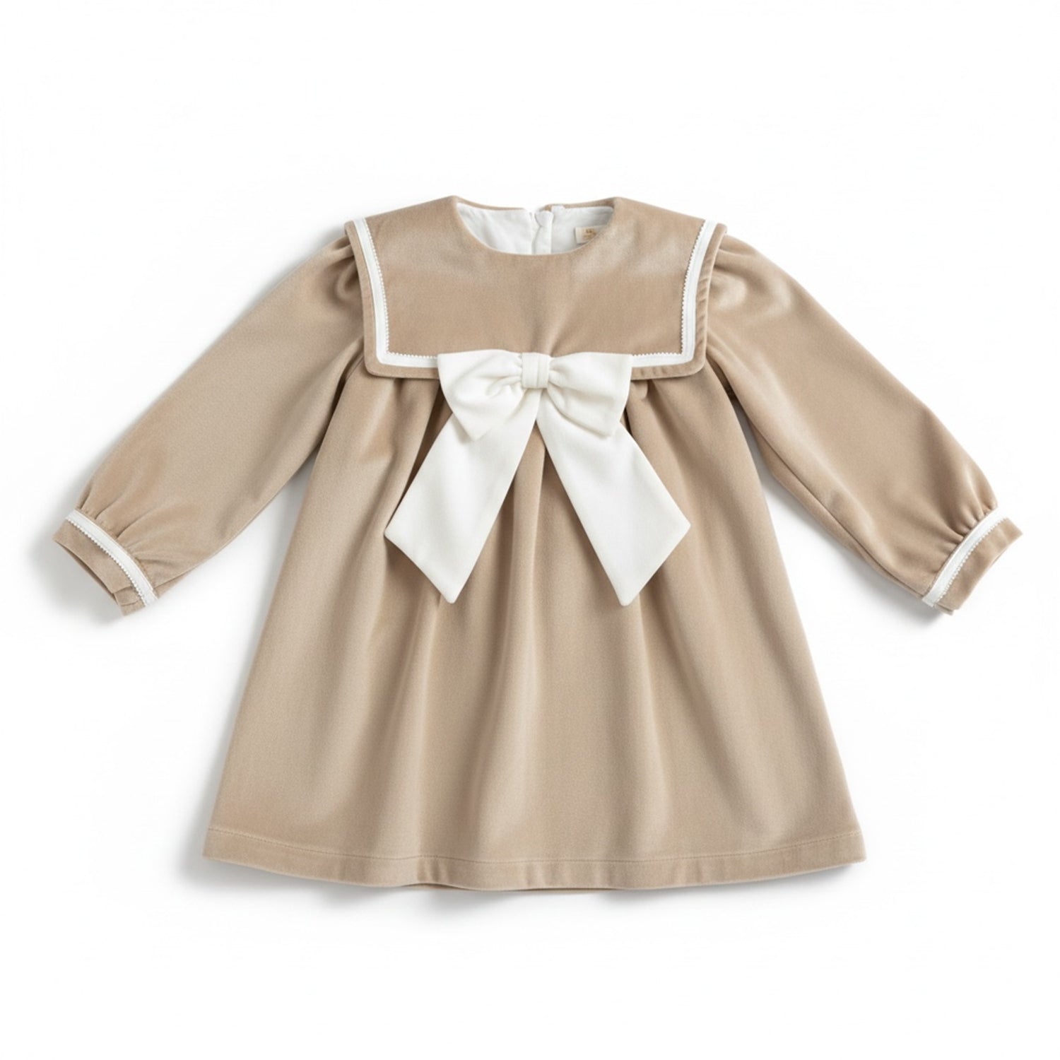 Beige Velvet Dress