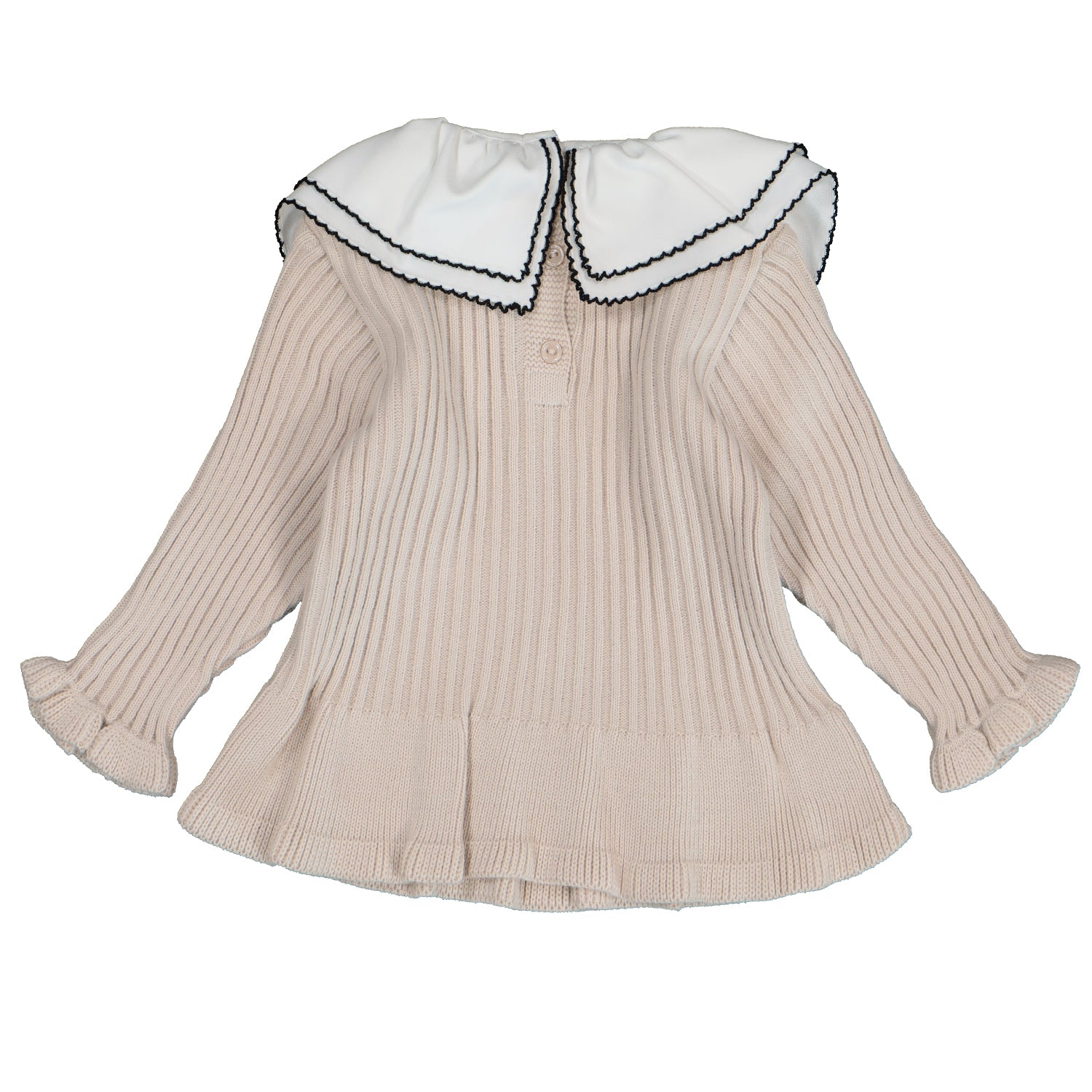 Beige Peplum Knit Outfit