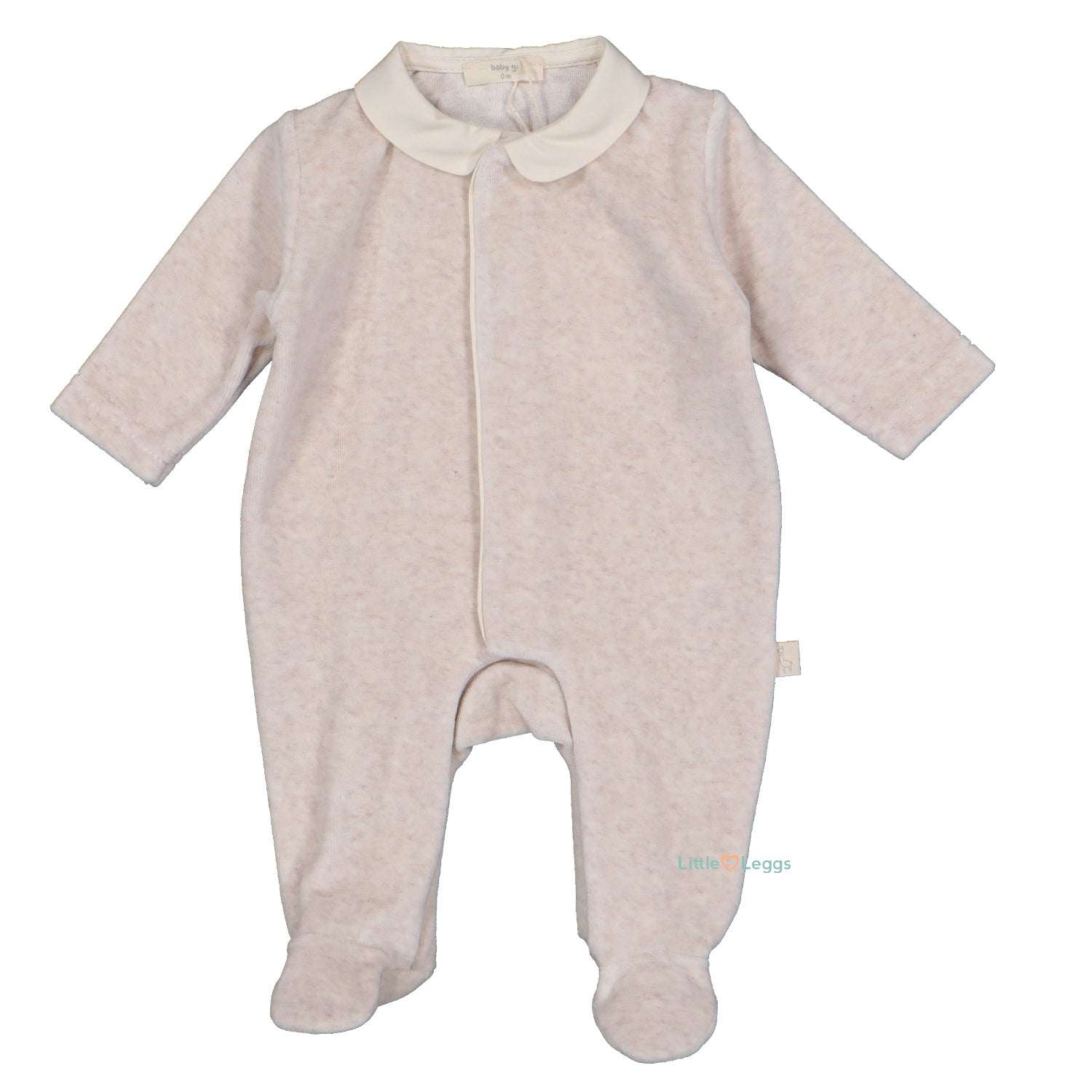 Camel Velour Angel Wings Babygrow
