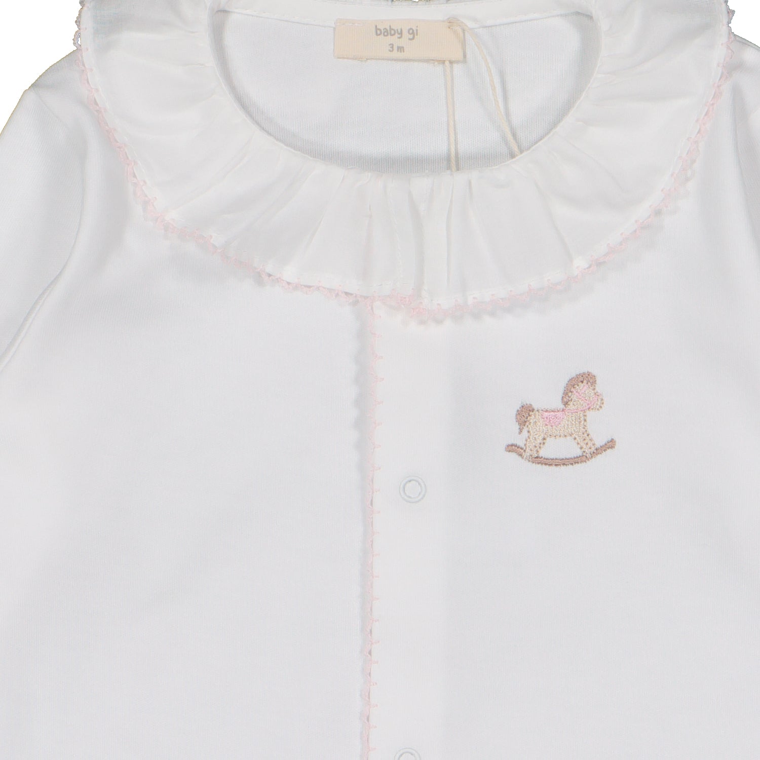 Pink Rocking Horse Cotton Babygrow