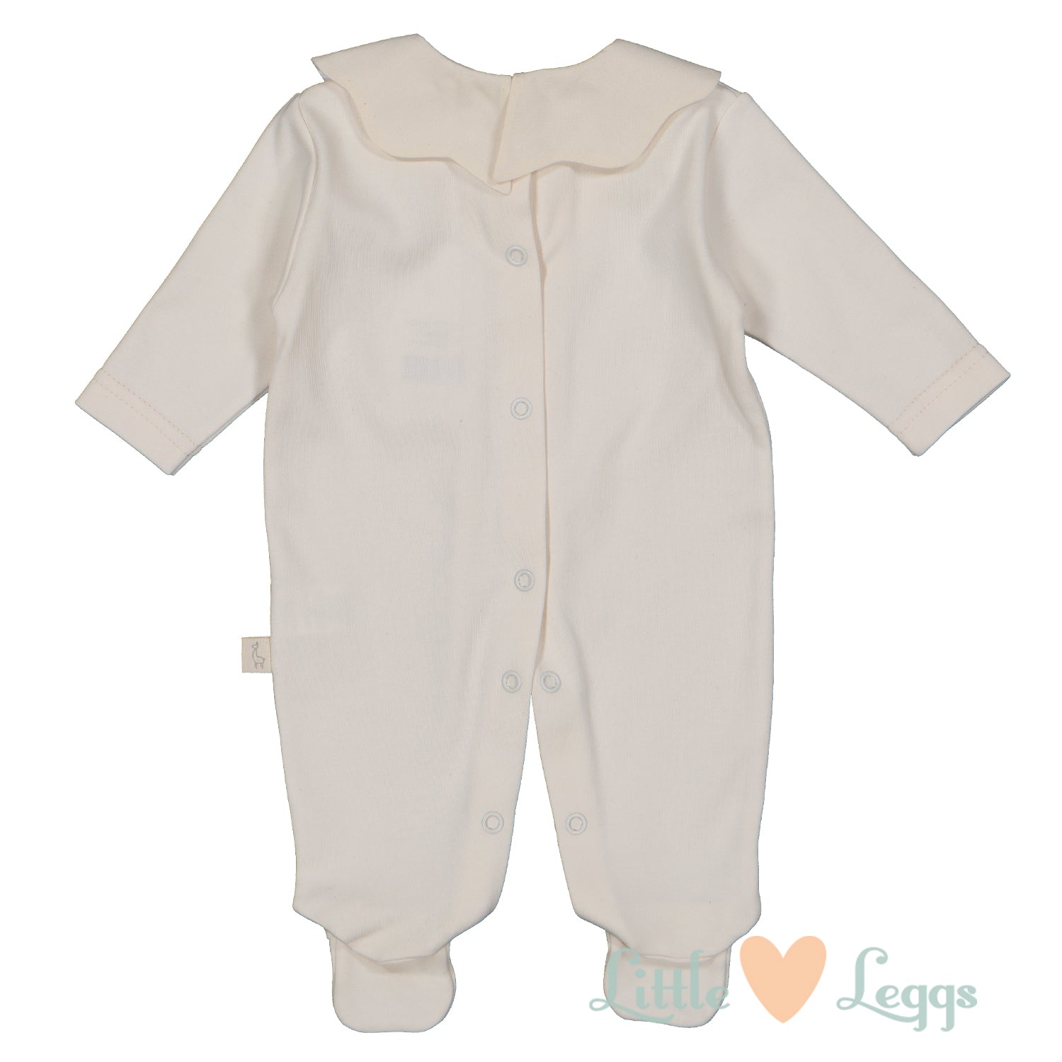 Beige Scalloped Collar Babygrow