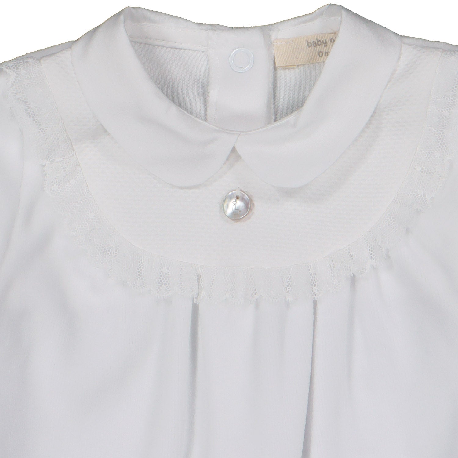 White Velour Honeycomb Trim Babygrow