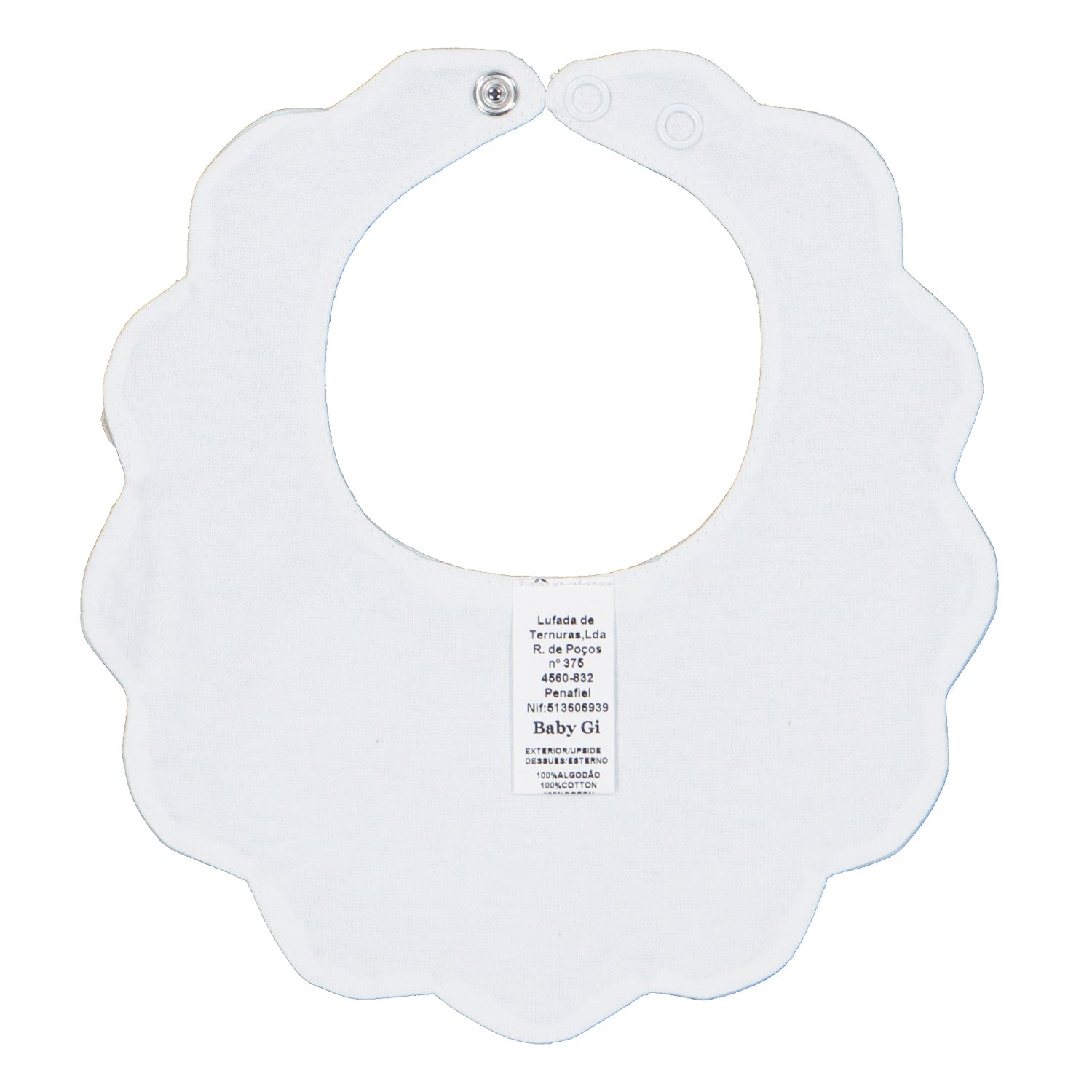 Beige Scallop Cotton Bib