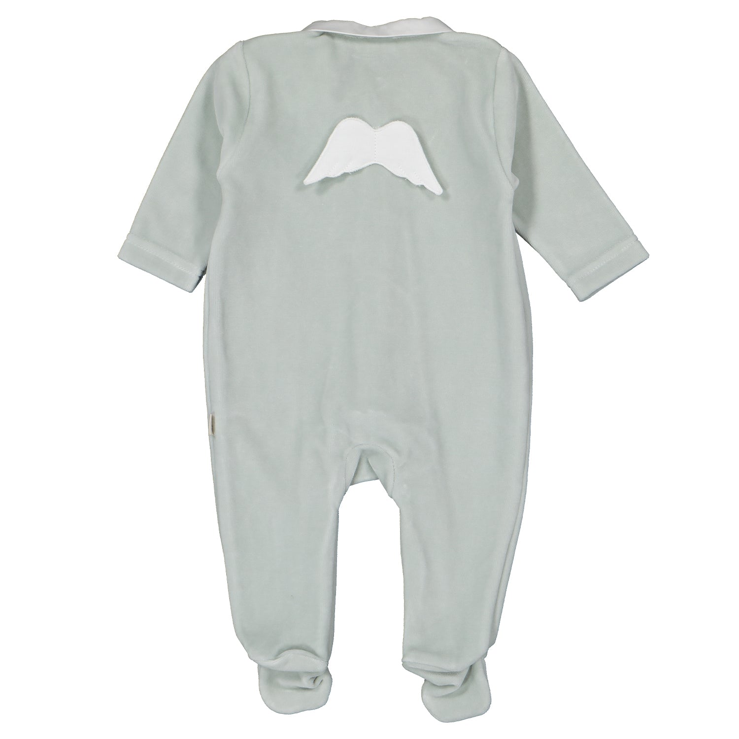 Mint Velour Angel Wings Babygrow