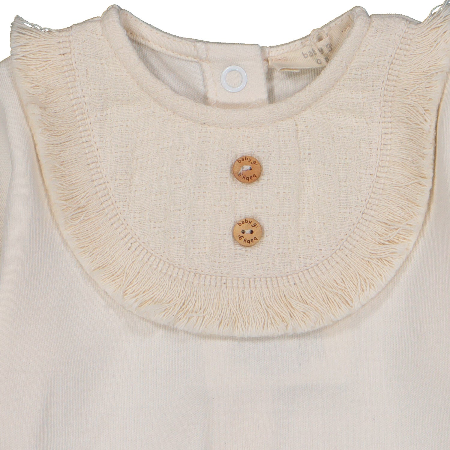 Beige Tassel Trim Babygrow