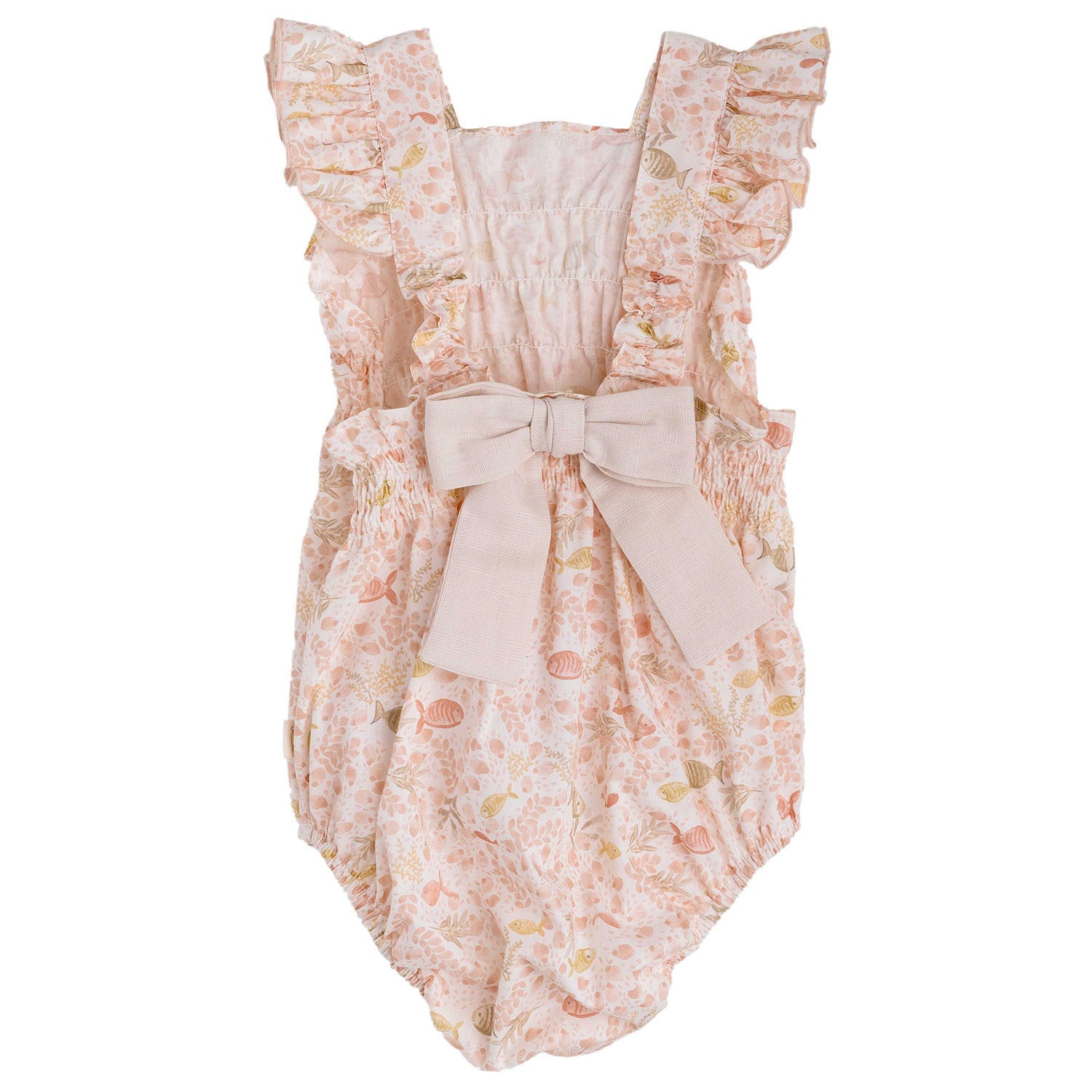 Pink Ocean Print Romper