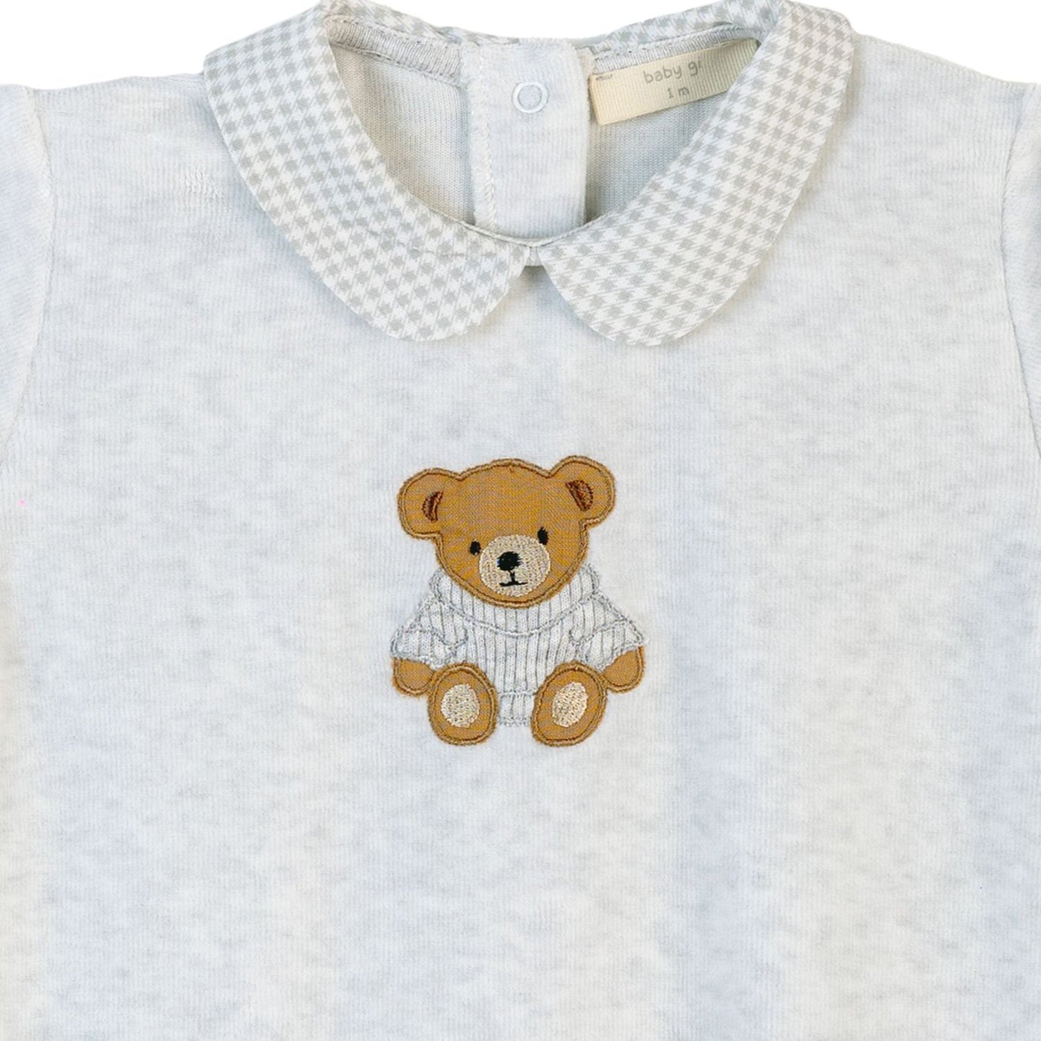 Grey Thomas Velour Babygrow