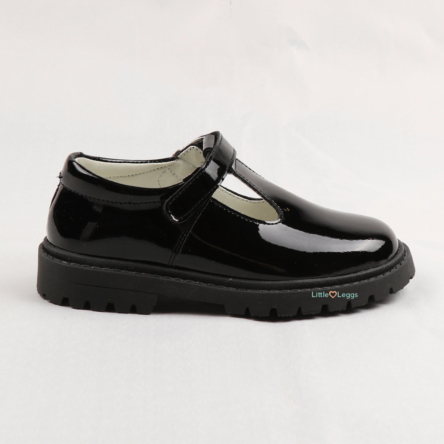 Black Patent T Bar School Shoe