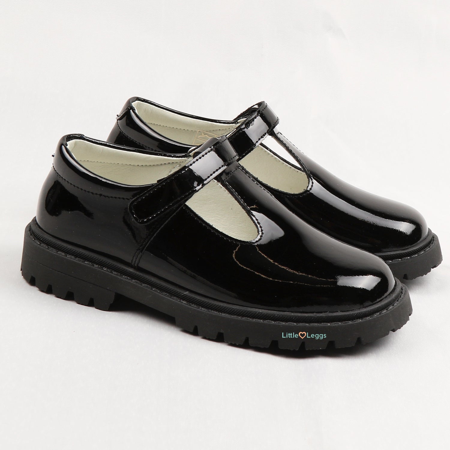 Black Patent T Bar School Shoe