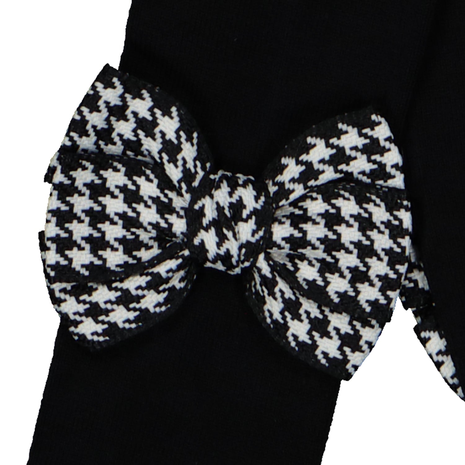 Black Dogtooth Bow Tights