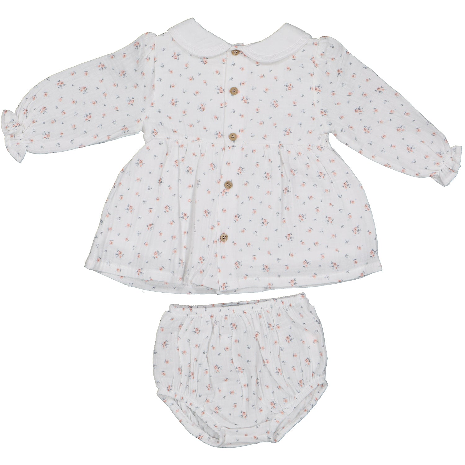 Ivory Floral Crepe Bloomer Set