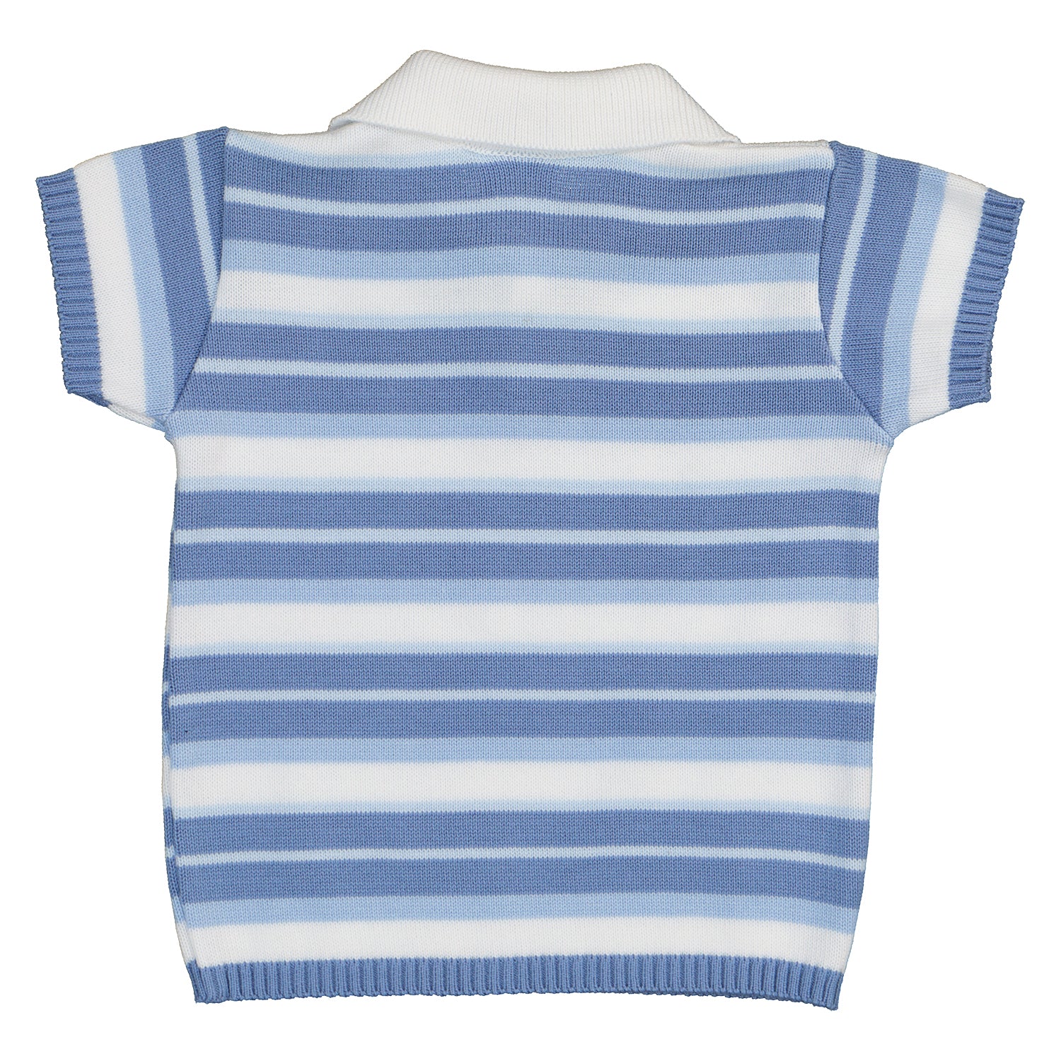 Blue Stripe Polo Short Set