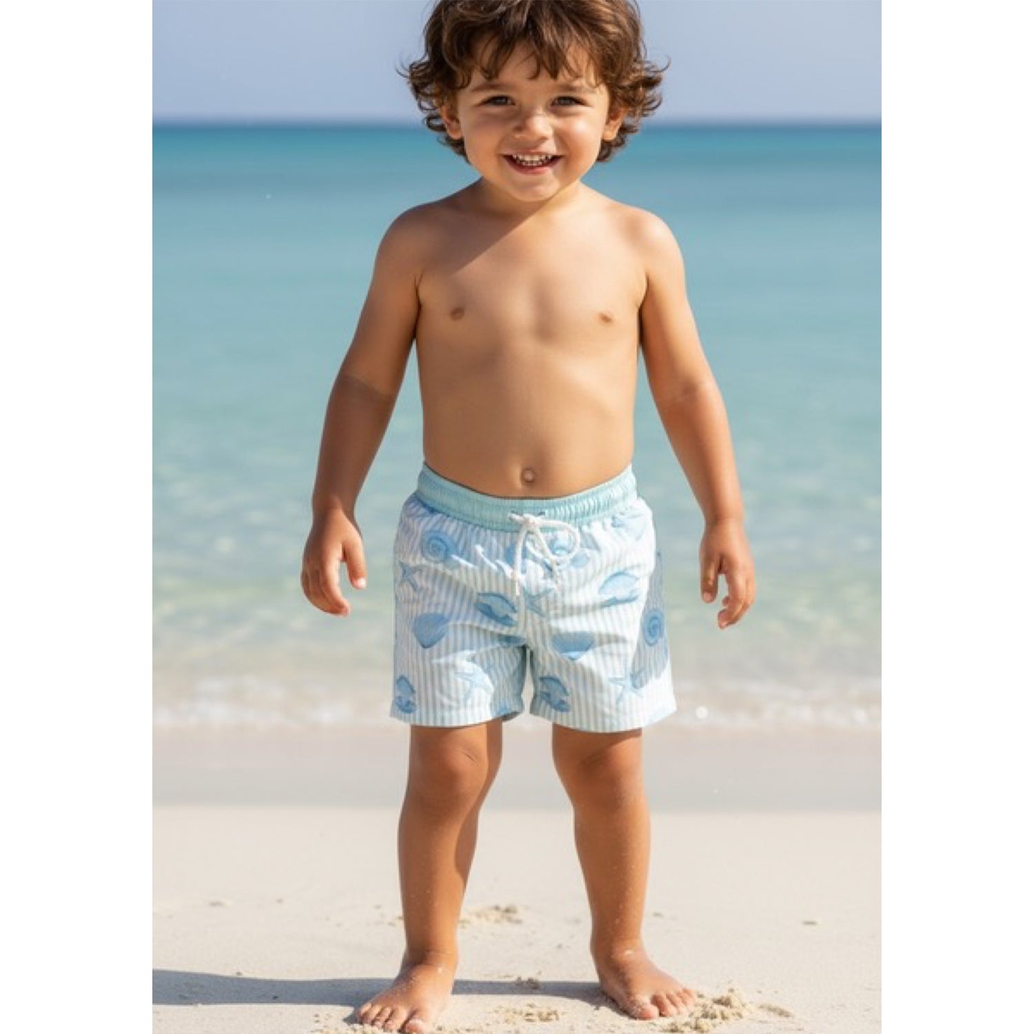 Mint Green Shells Swim Shorts