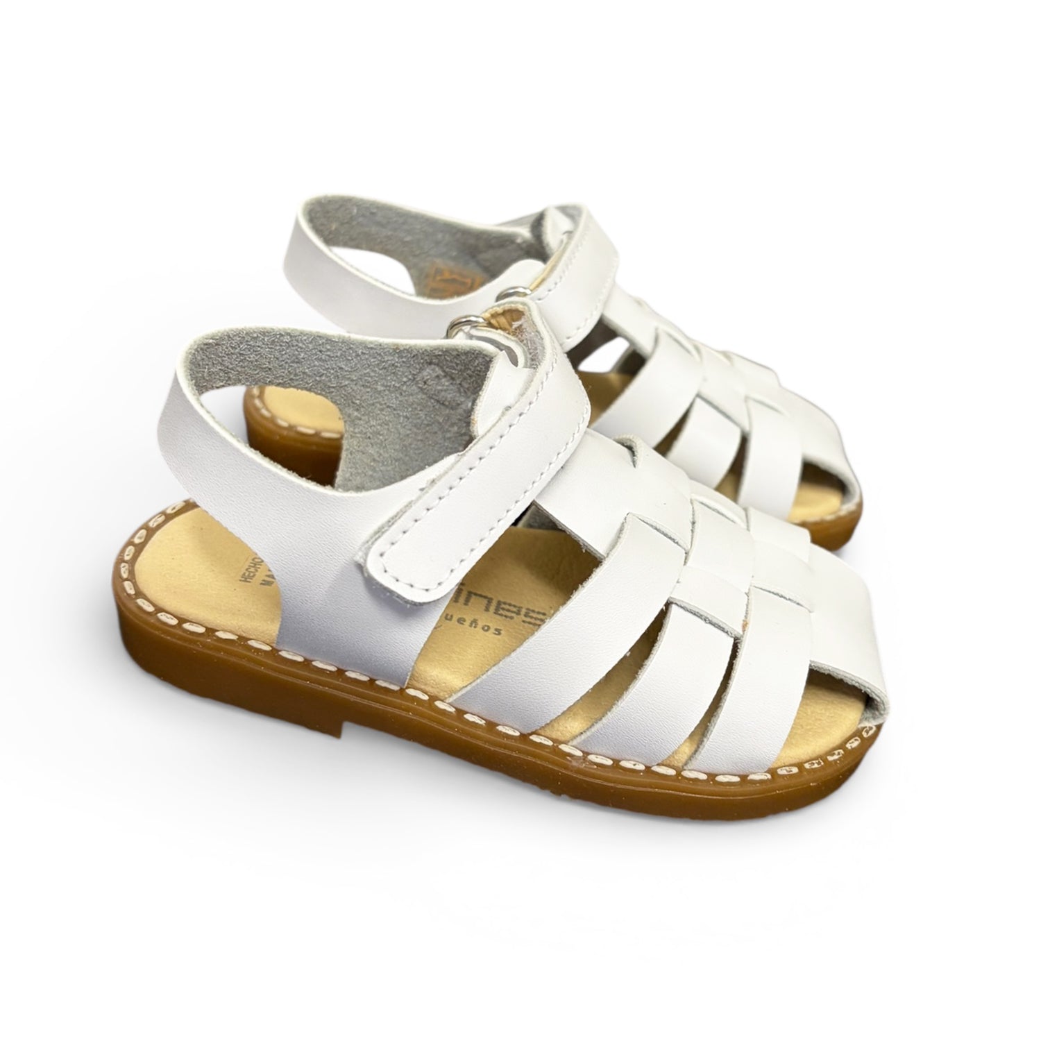 White Open Back Lattice Sandal