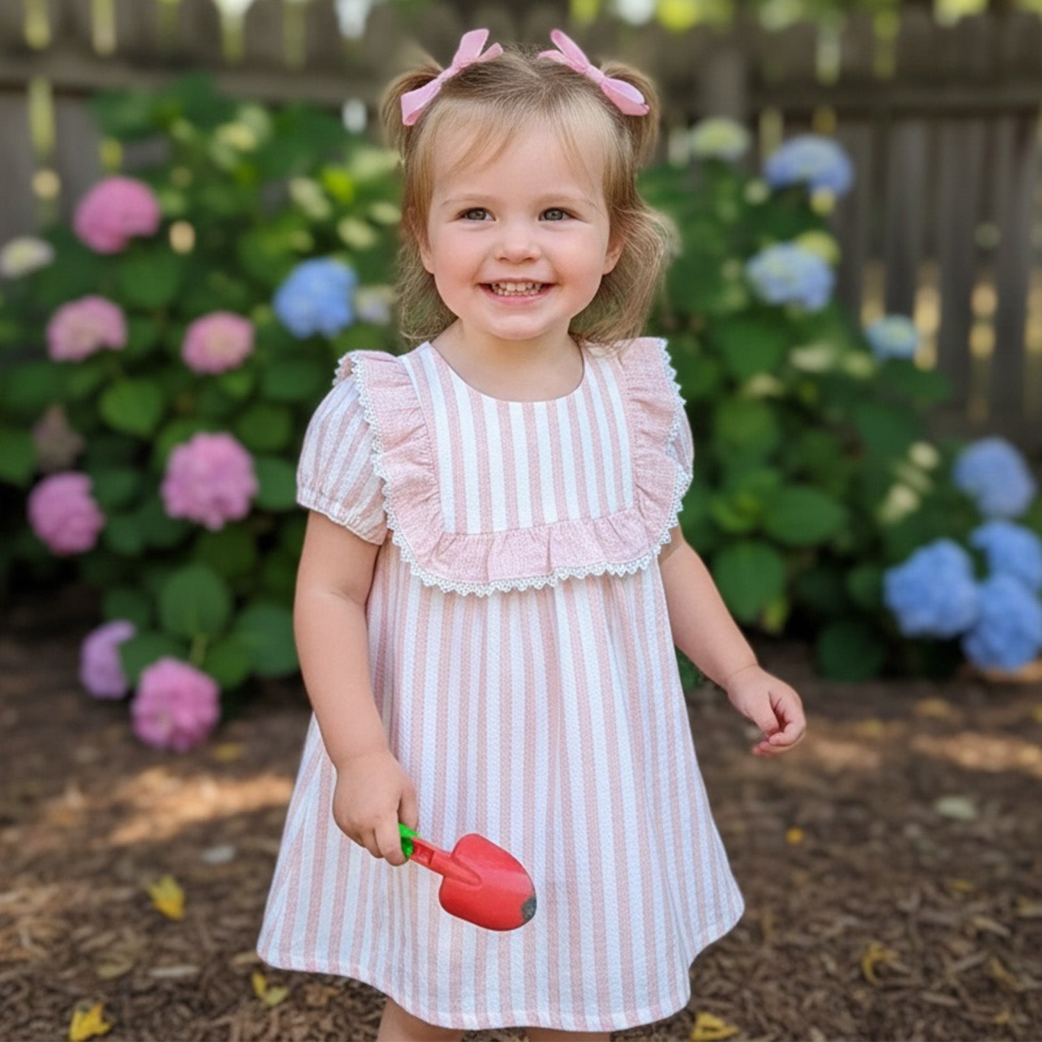 Pink Stripe Linen Dress