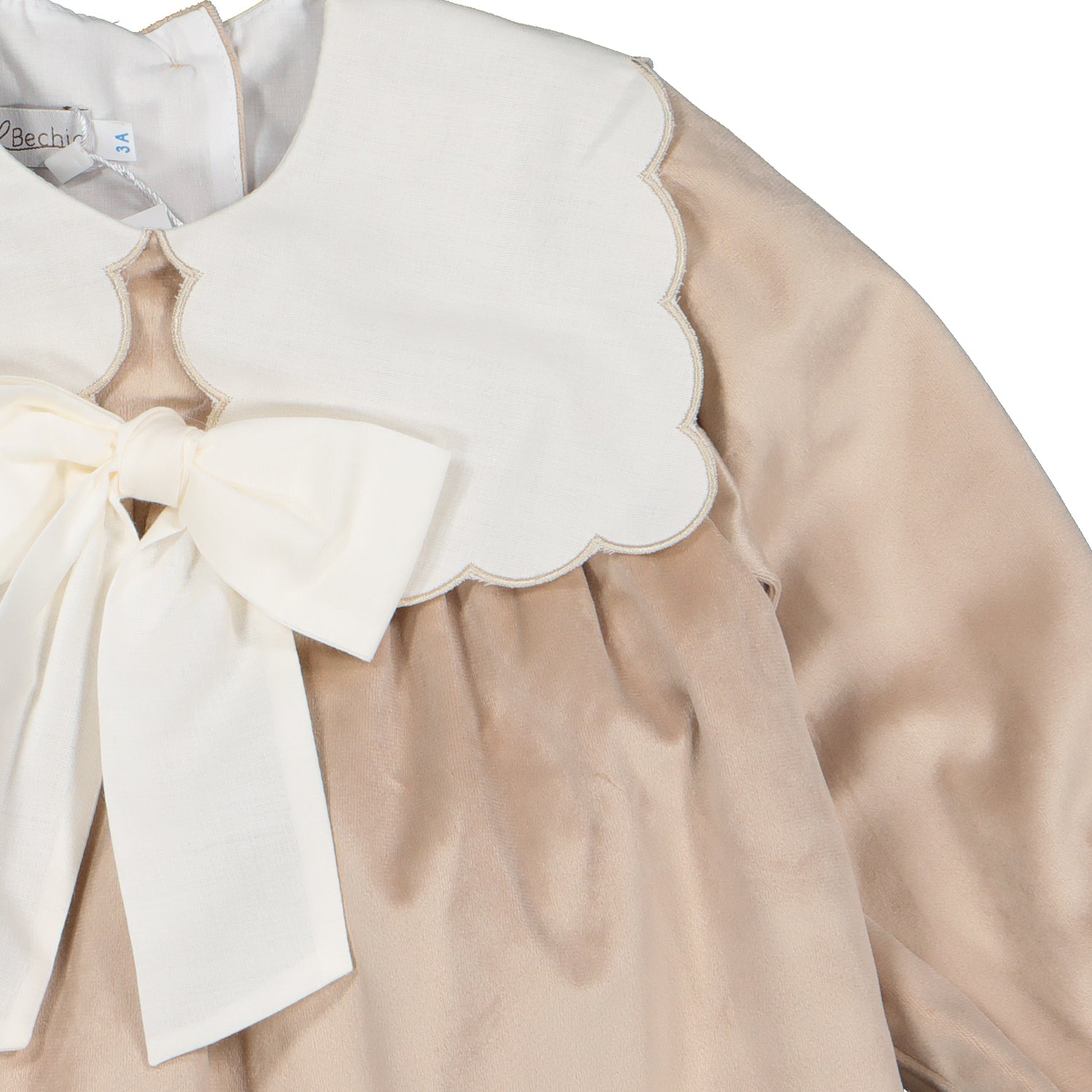 Beige Velvet Dress