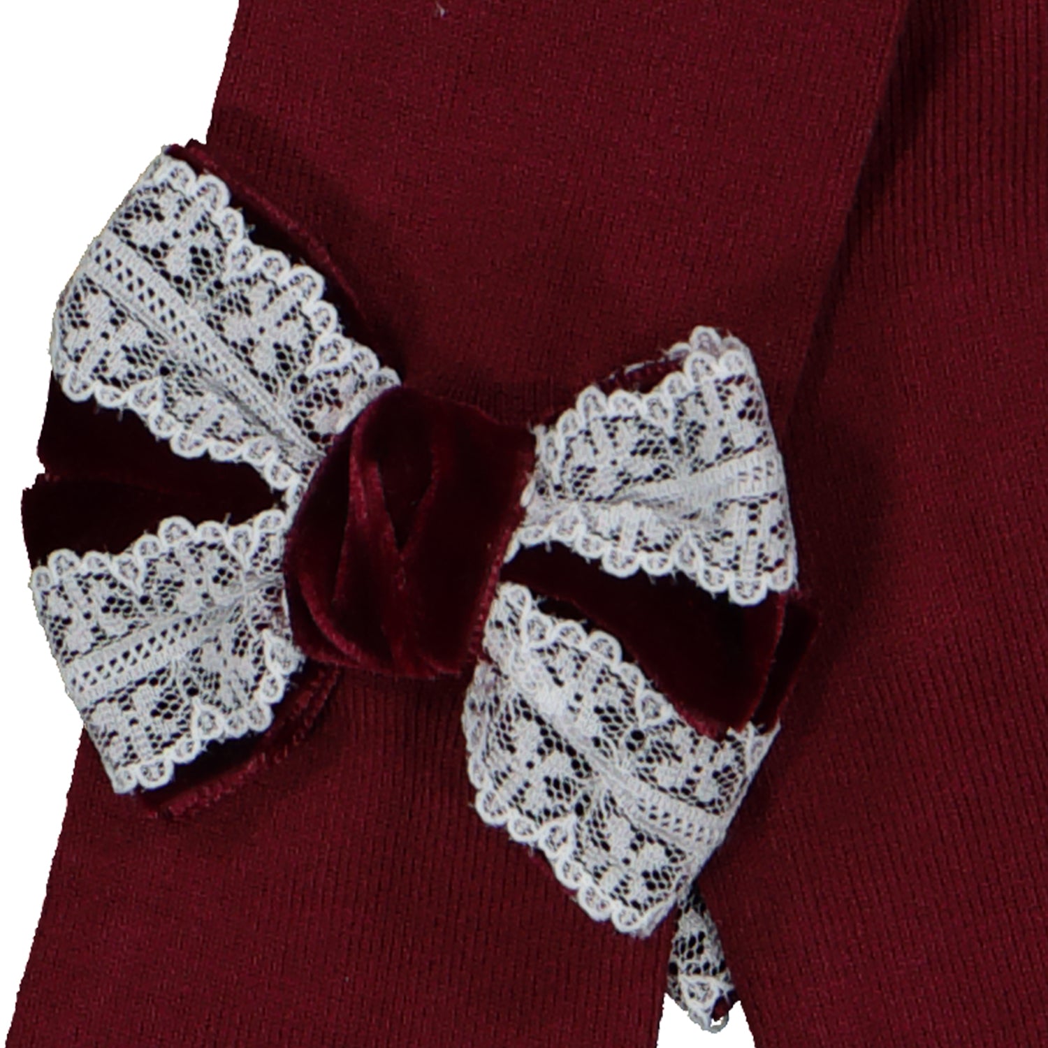Bordeaux Velvet & Lace Tights