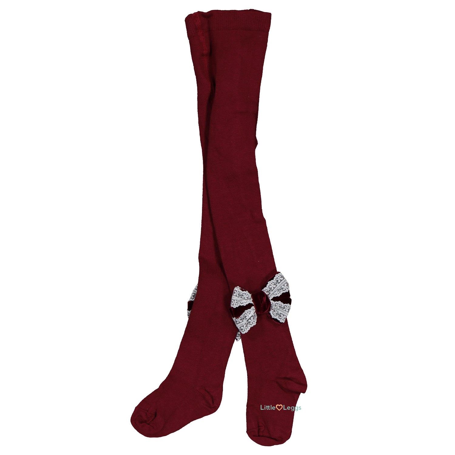 Bordeaux Velvet & Lace Tights