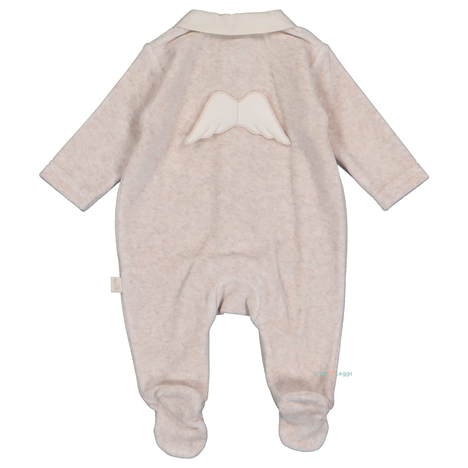 Camel Velour Angel Wings Babygrow