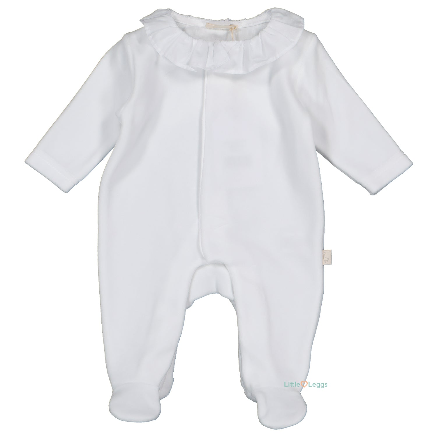 White Velour Frill Angel Wings Babygrow
