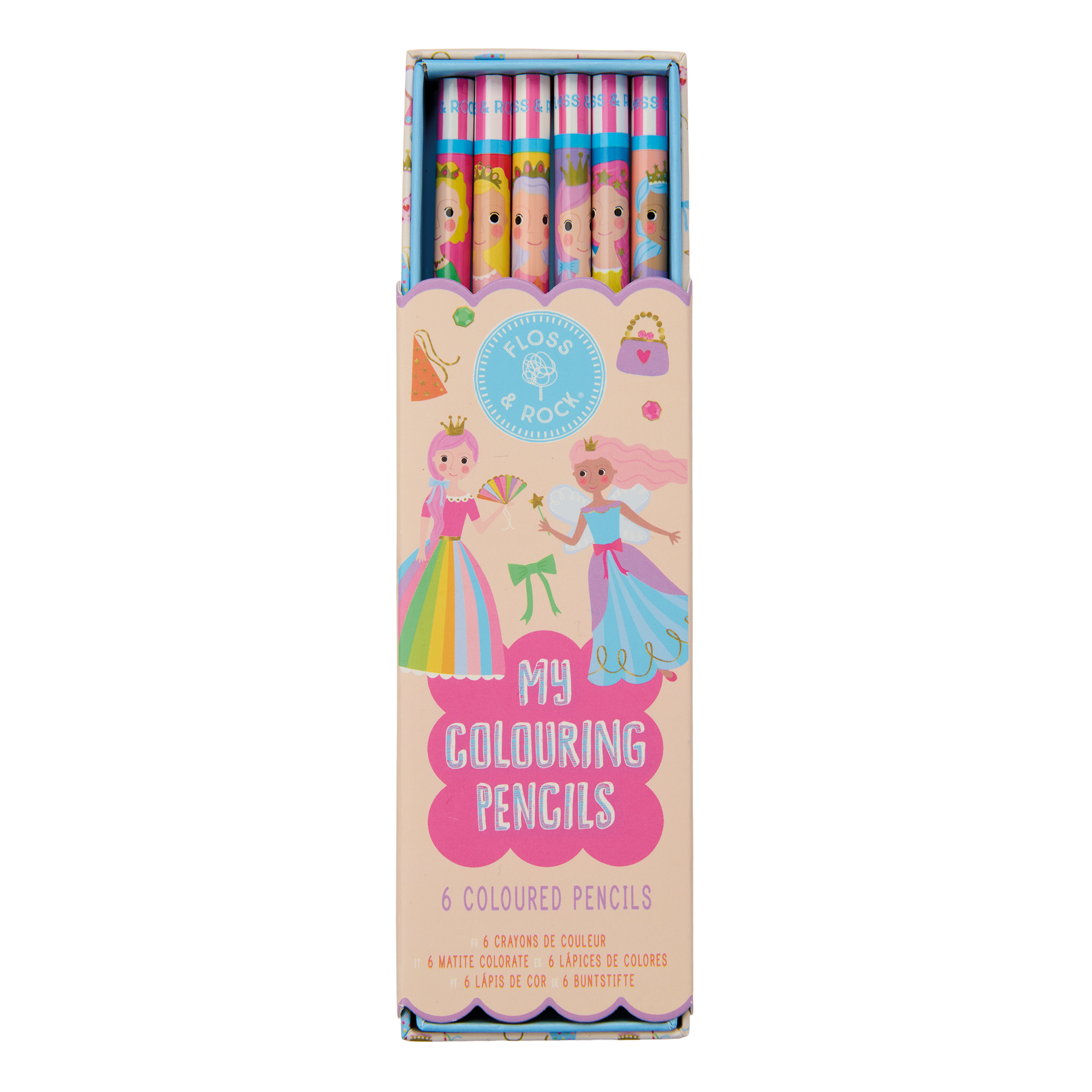 Princess My Pack of 6 Colouring Pencils Unsharpened
