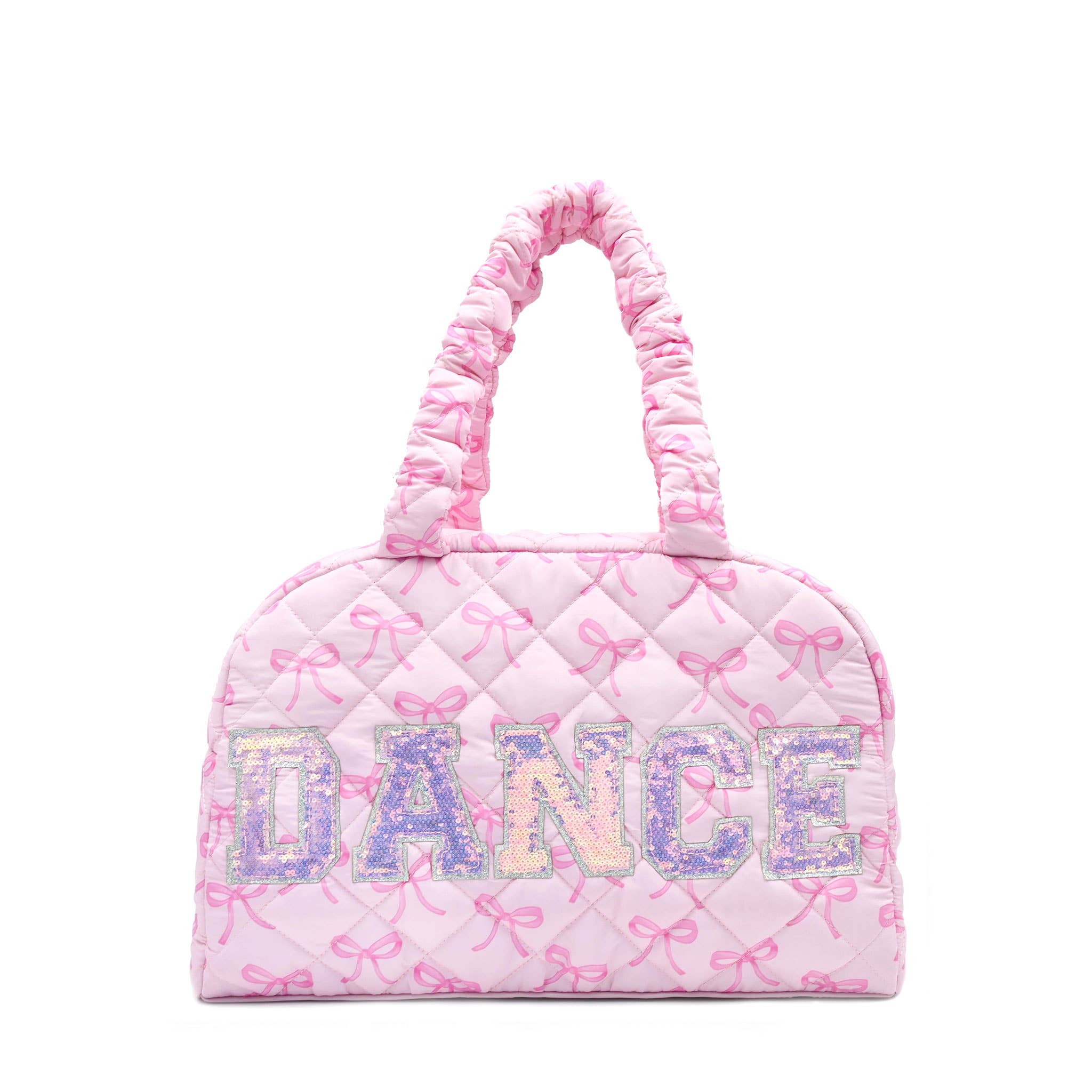 'DANCE' Quilted Bow Print Medium Duffle Bag