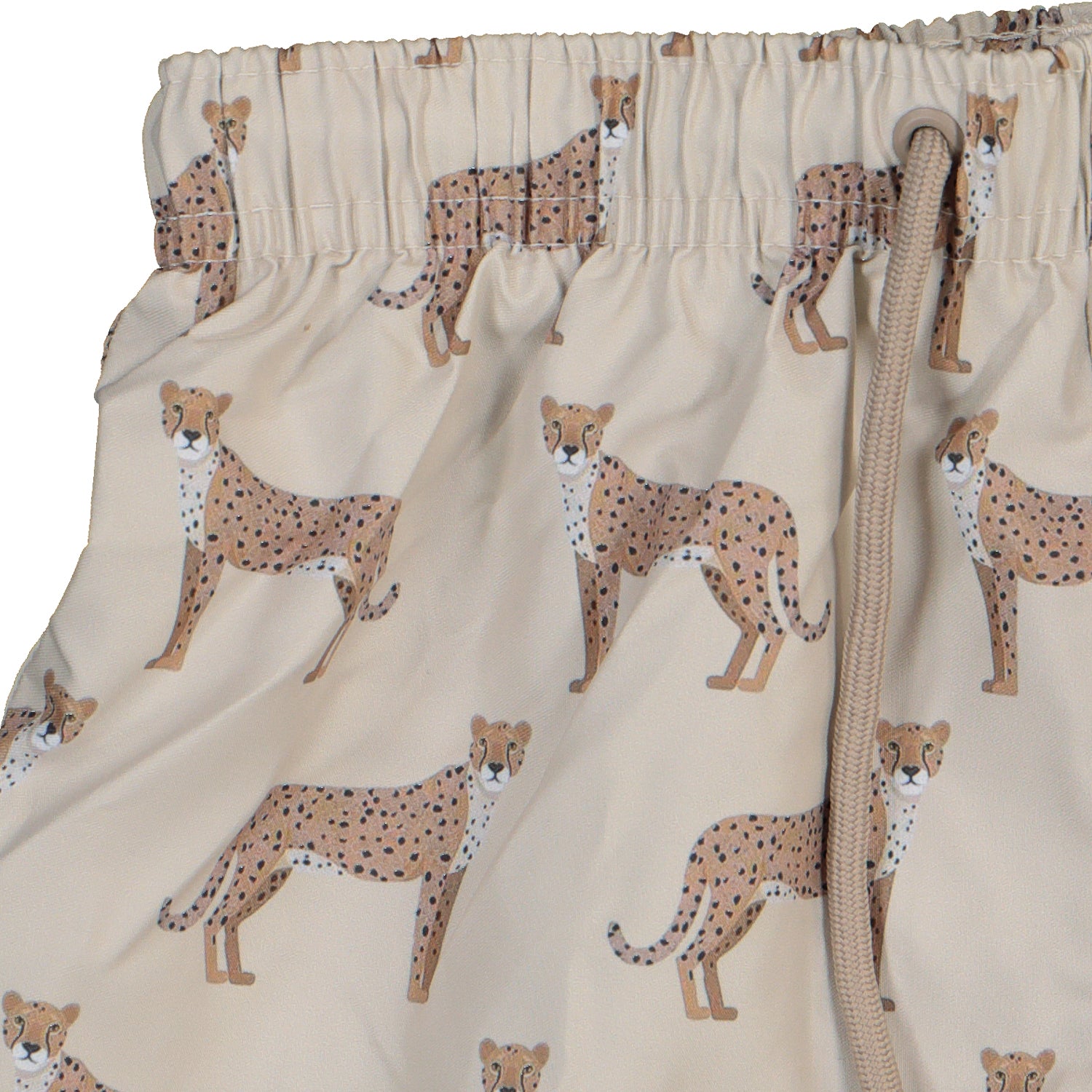 Beige Cheetah Print Swimshorts