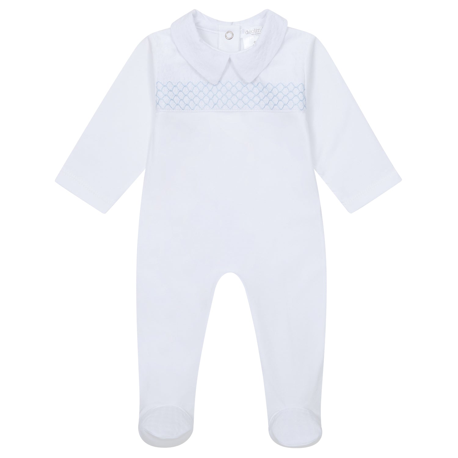 Blue Smocked Babygrow