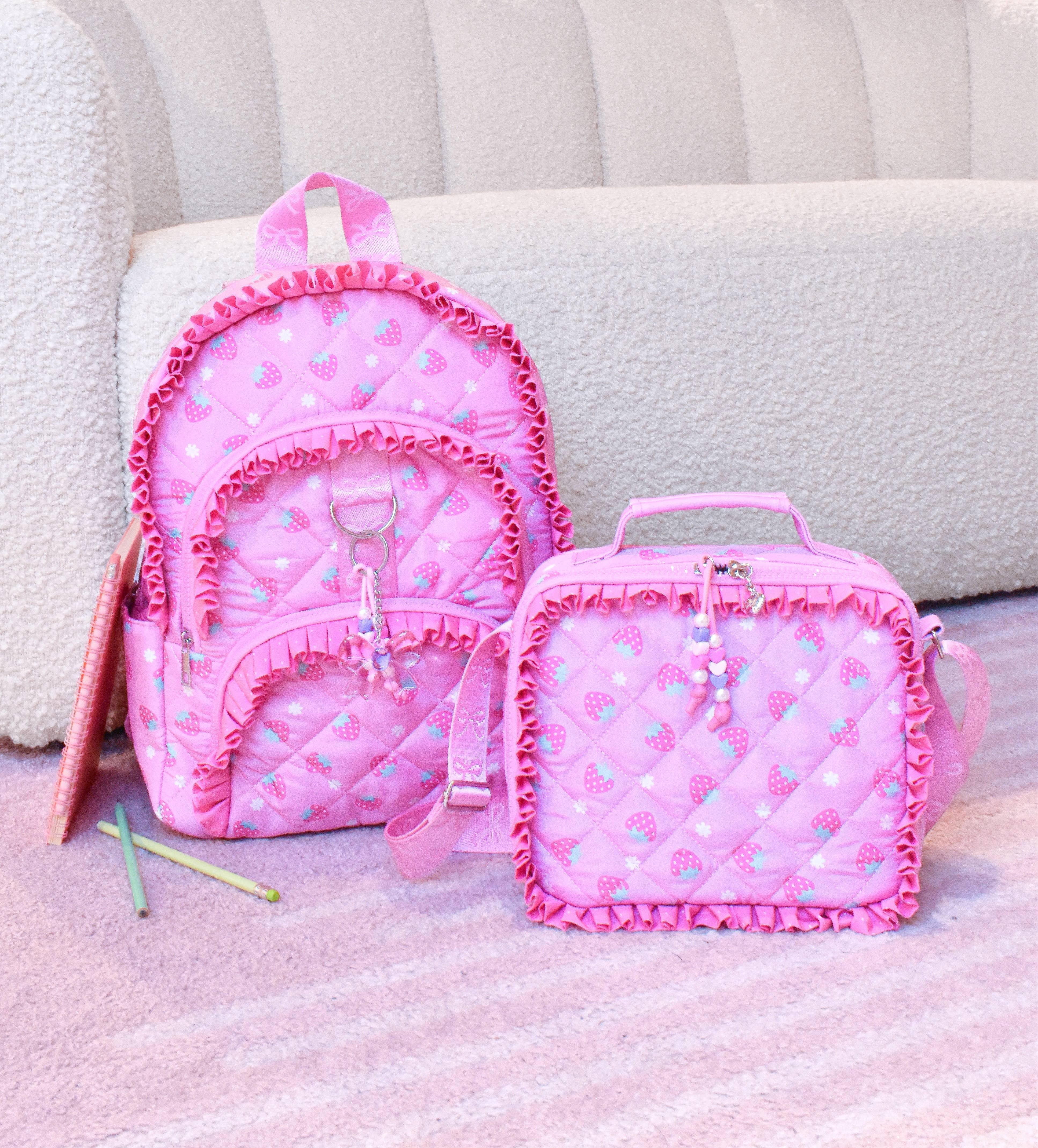 Strawberry & Ruffle Quilted Lunch Bag