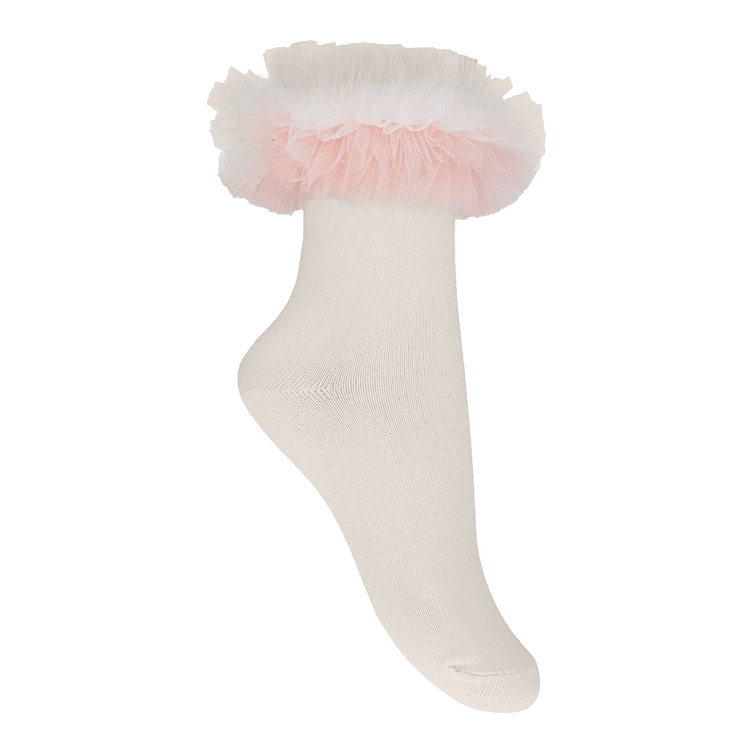 Cream Tulle Trim Socks