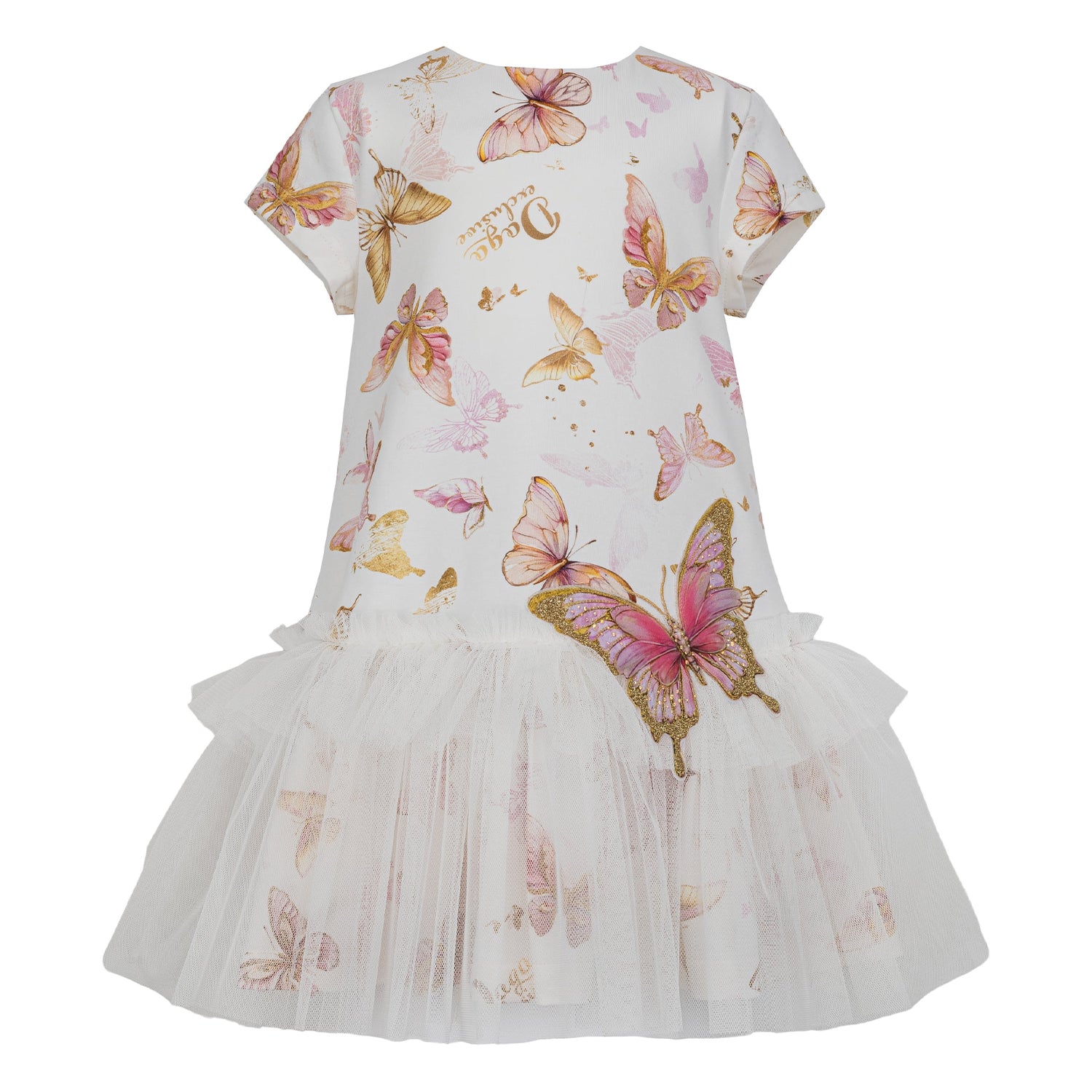 Ivory Butterfly Print Dress