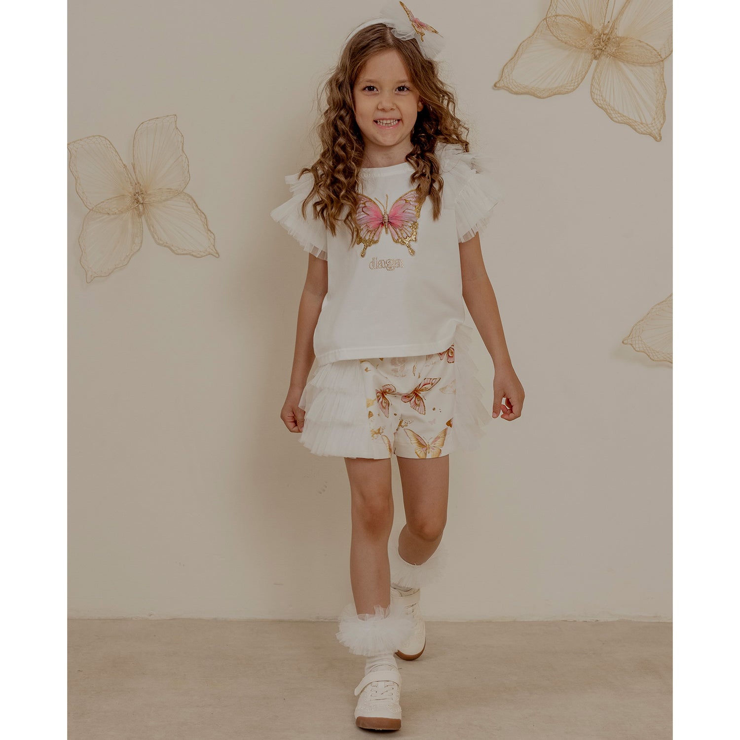 Butterfly Frill Trim Short Set