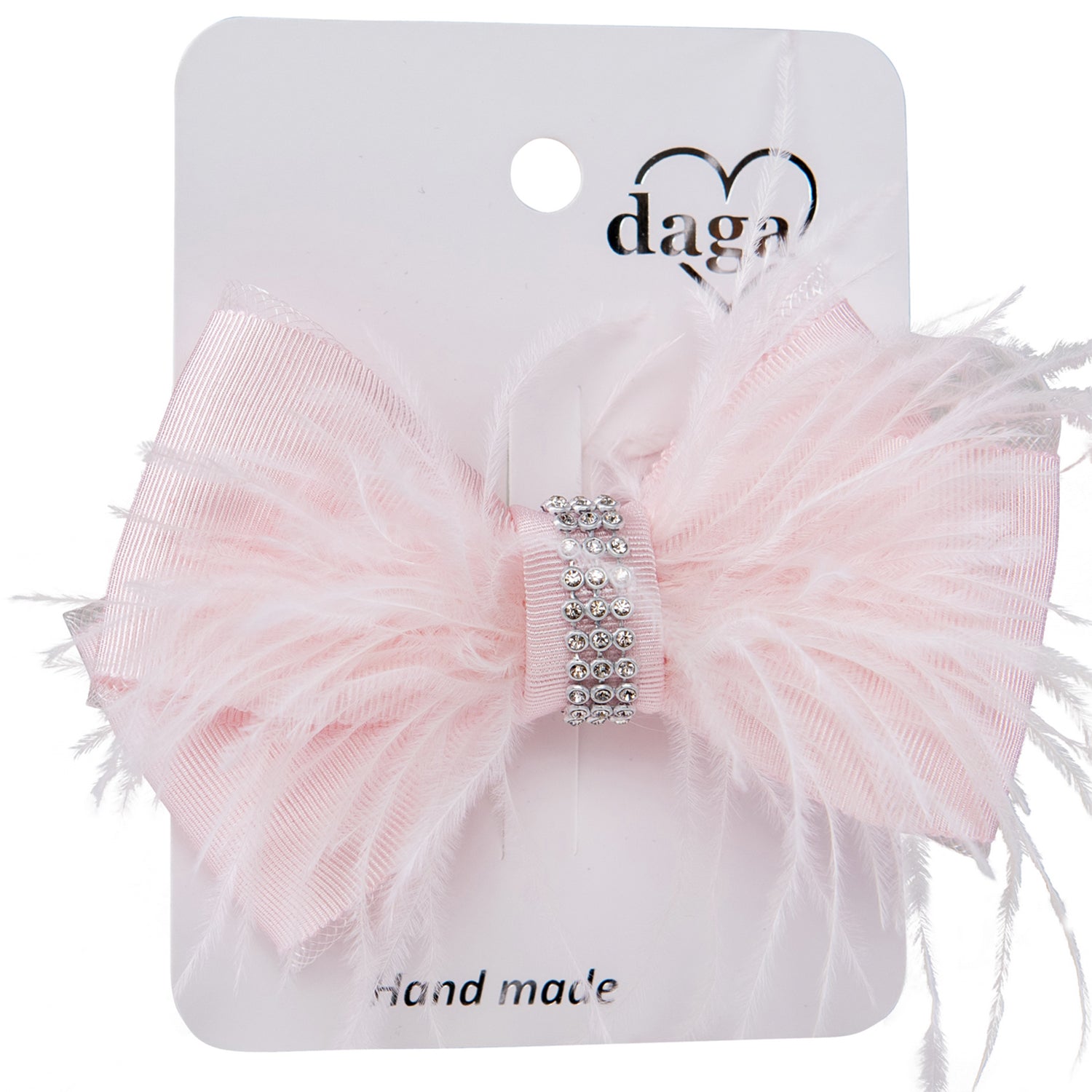 Pink Feather Hair Clips