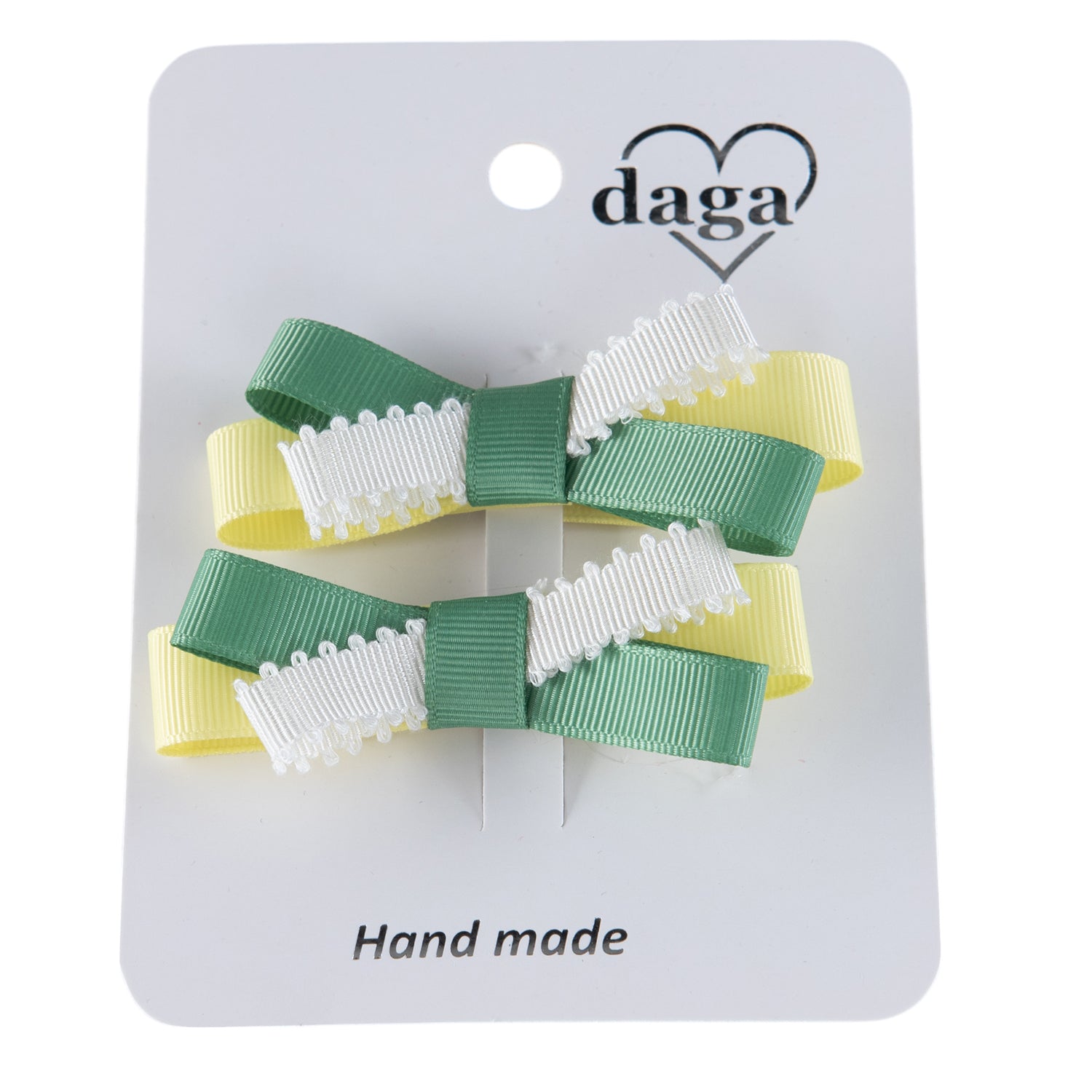Lemon Double Bow Clips