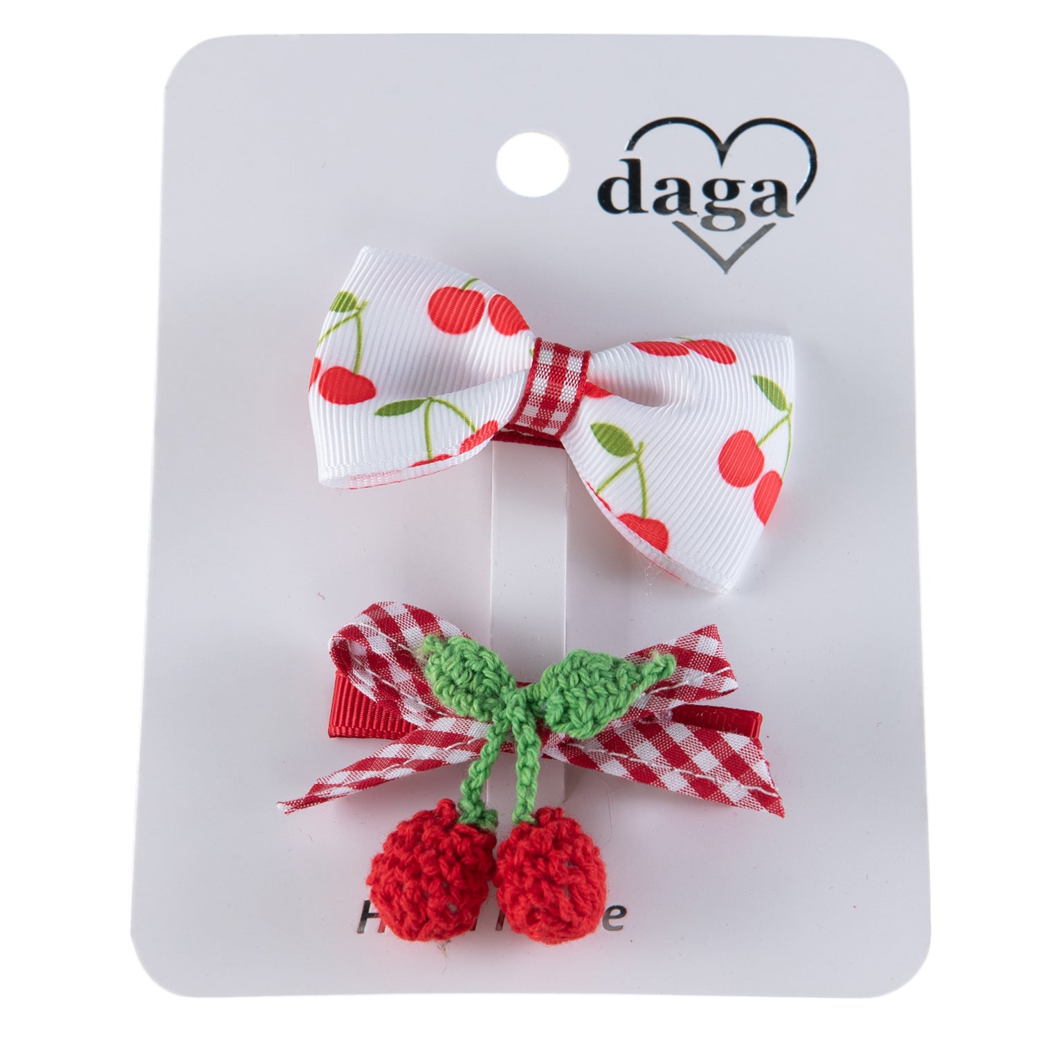 Red Double Cherry Hair Clips