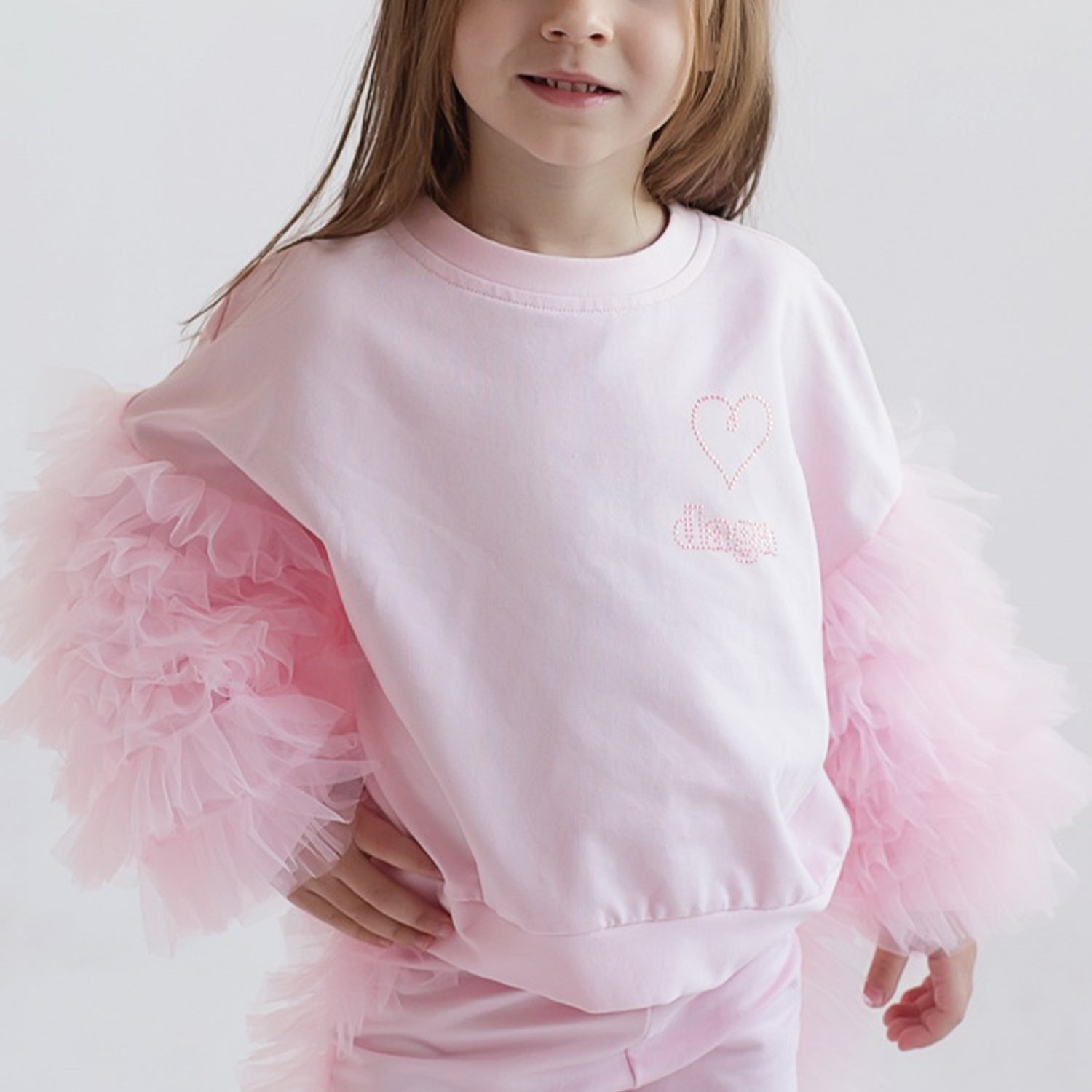 Pink Tulle Trim Outfit