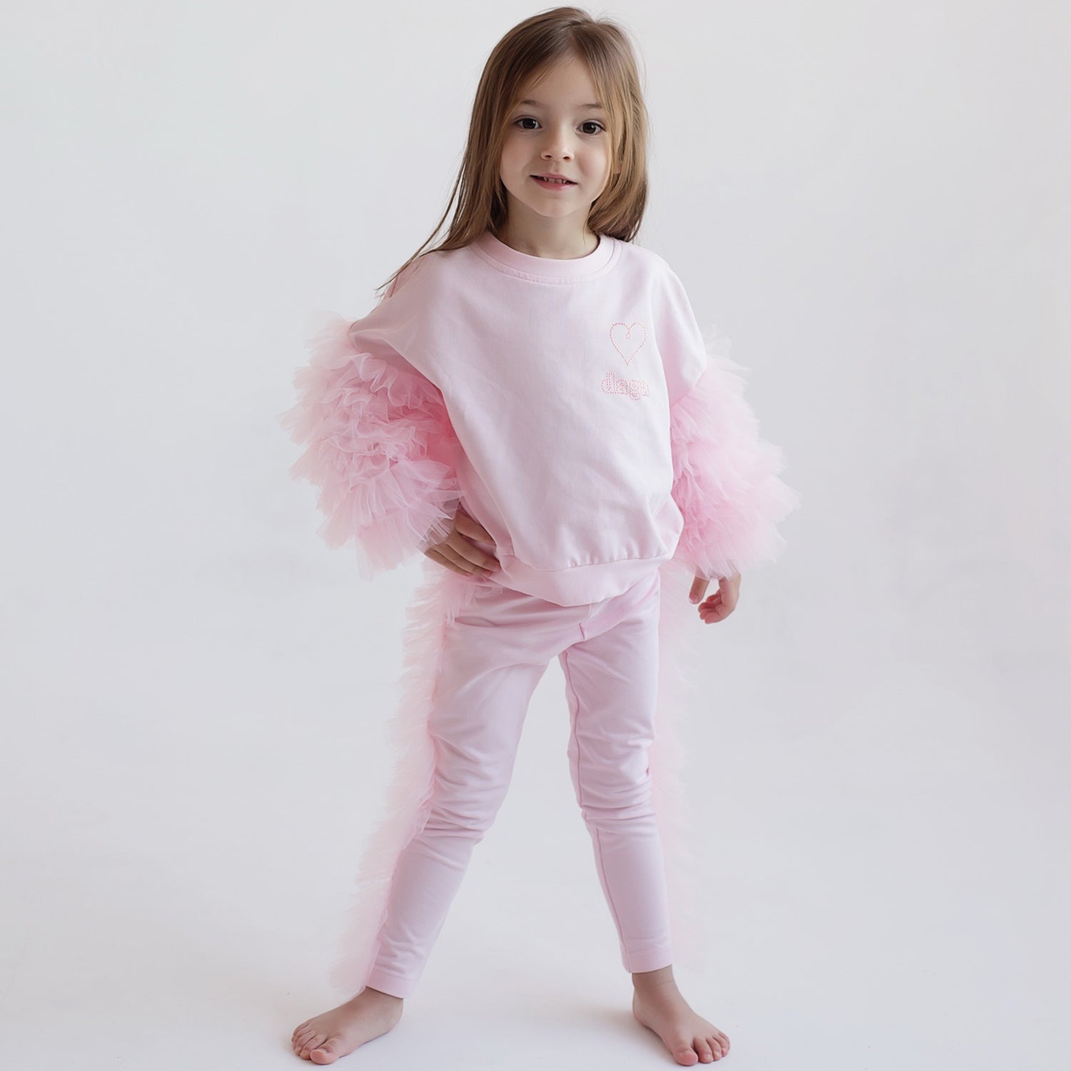 Pink Tulle Trim Outfit