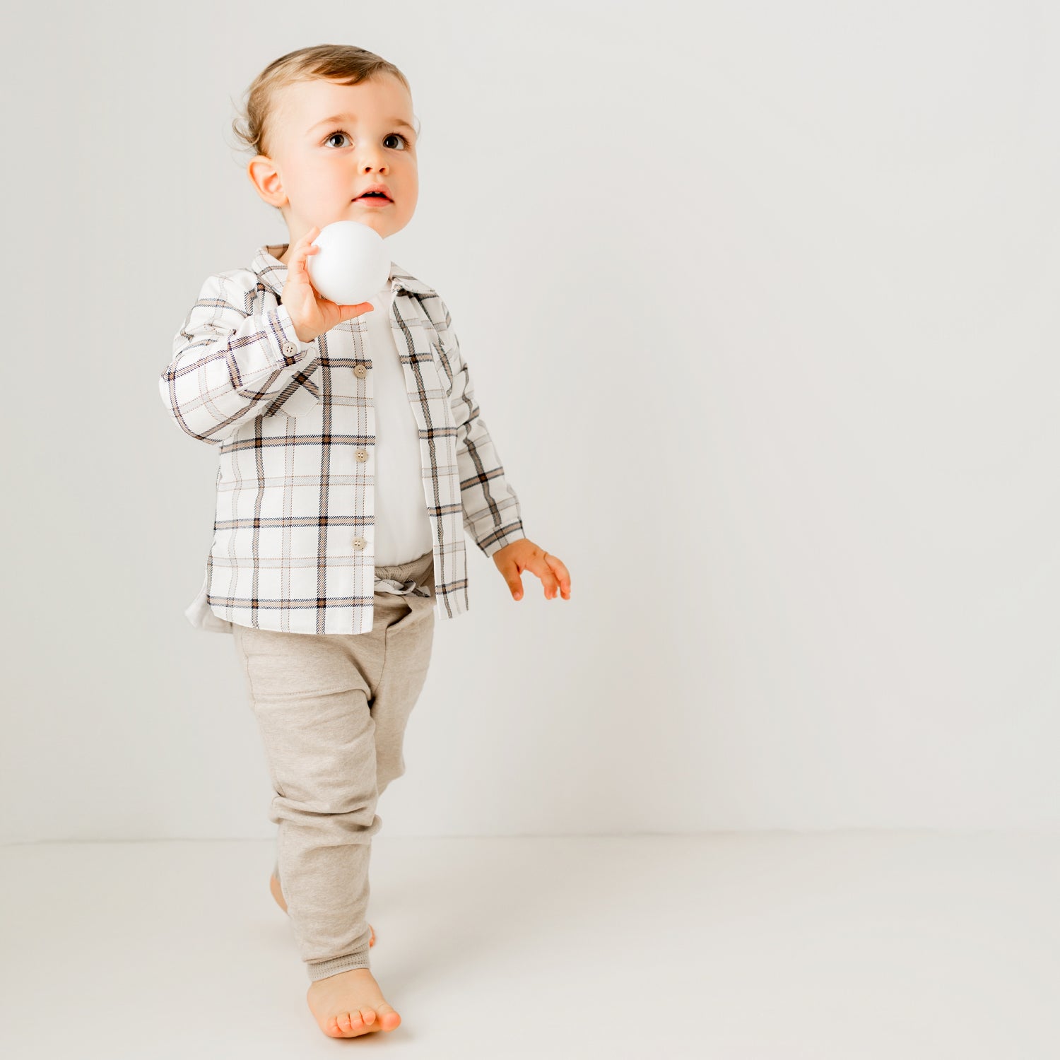 Beige Check Overshirt