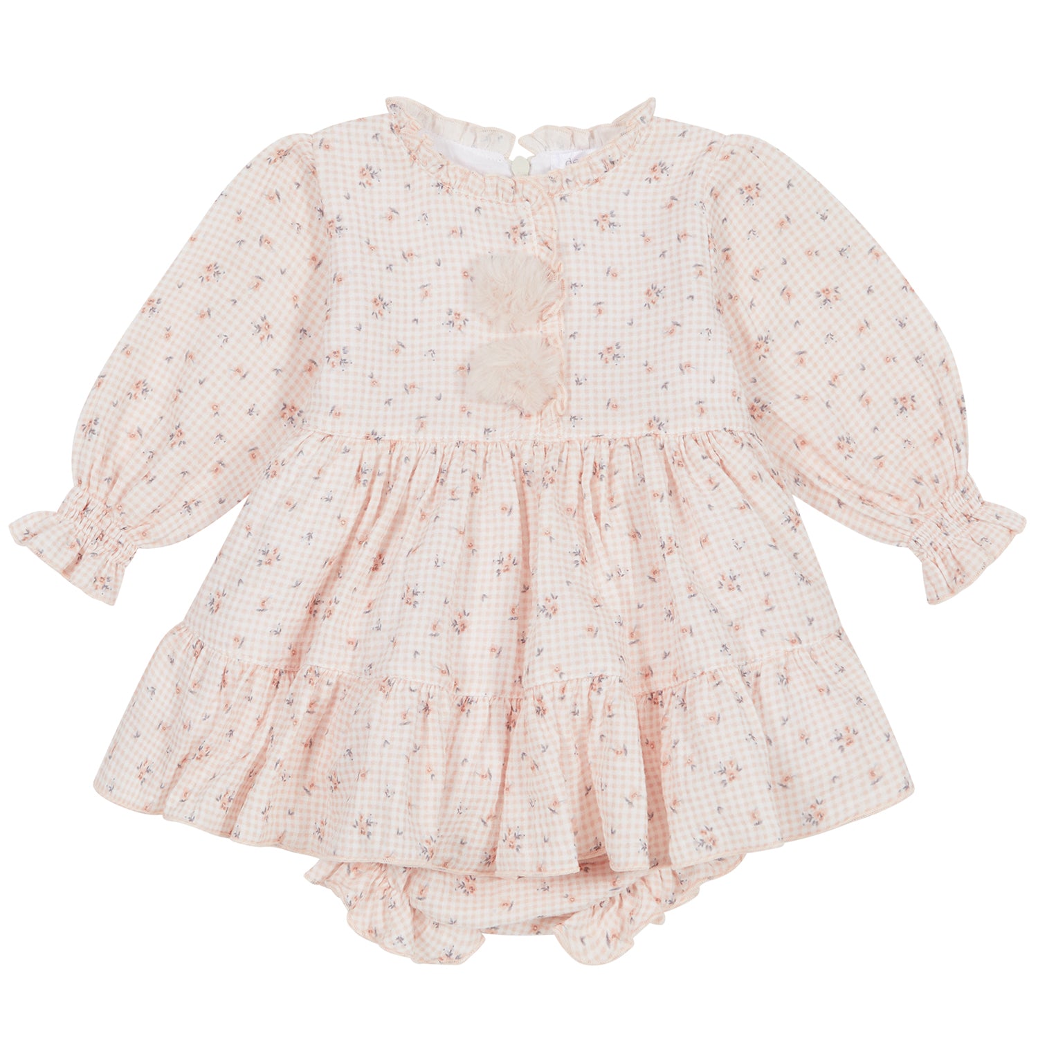 Peach Floral Dress and Bloomers
