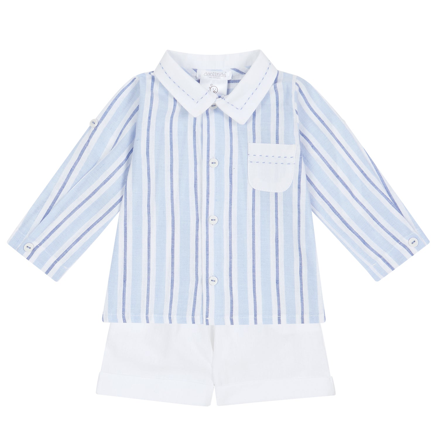 Blue Smart  Stripe Shirt and Shorts