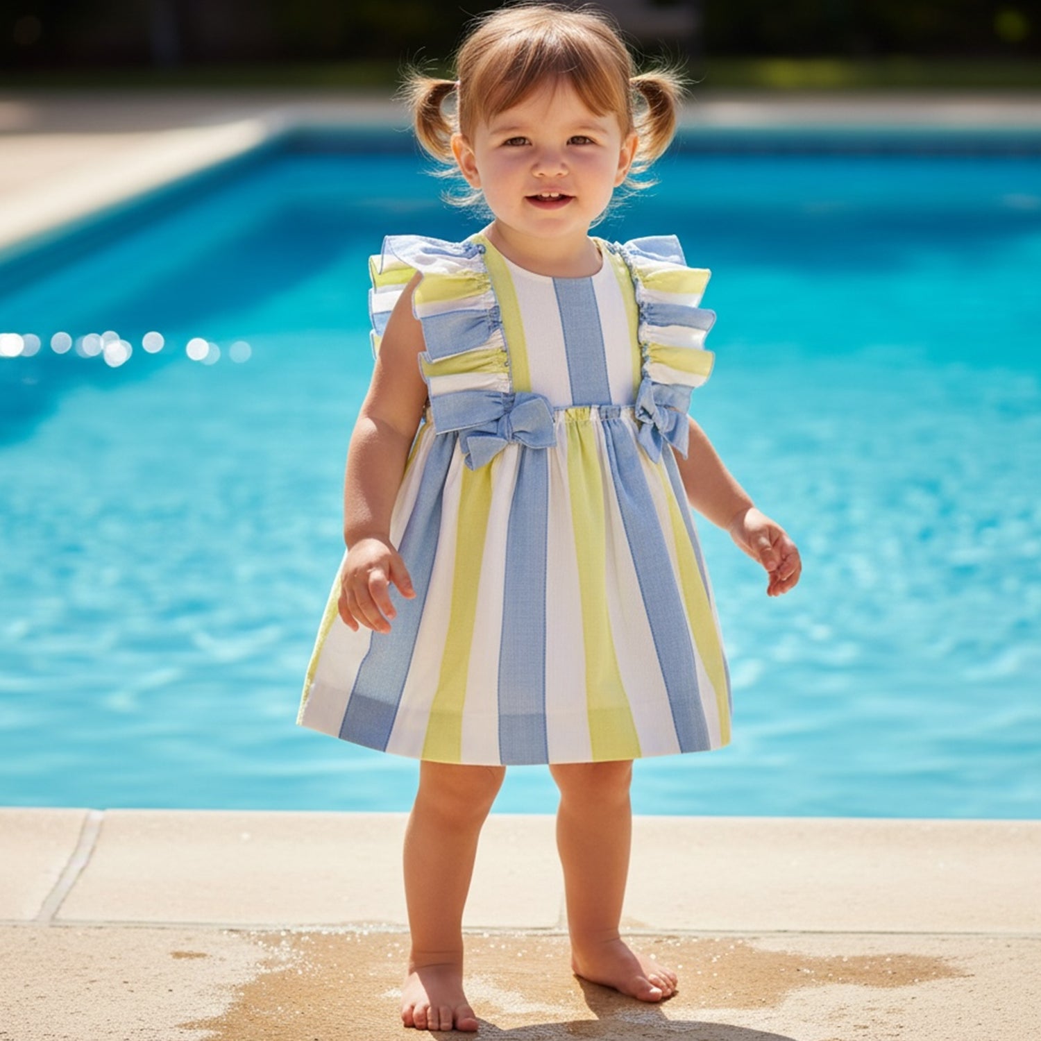 Baby Girls Lime Stripe Dress