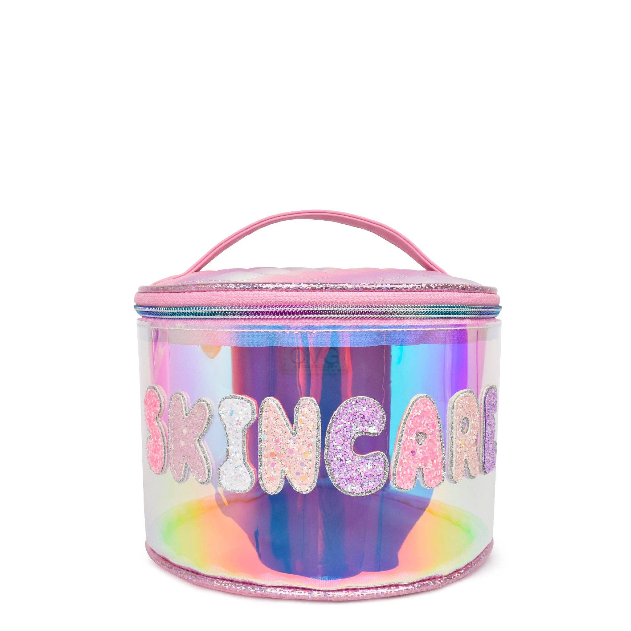 'Skincare' Glazed Clear Rounded Glam Bag