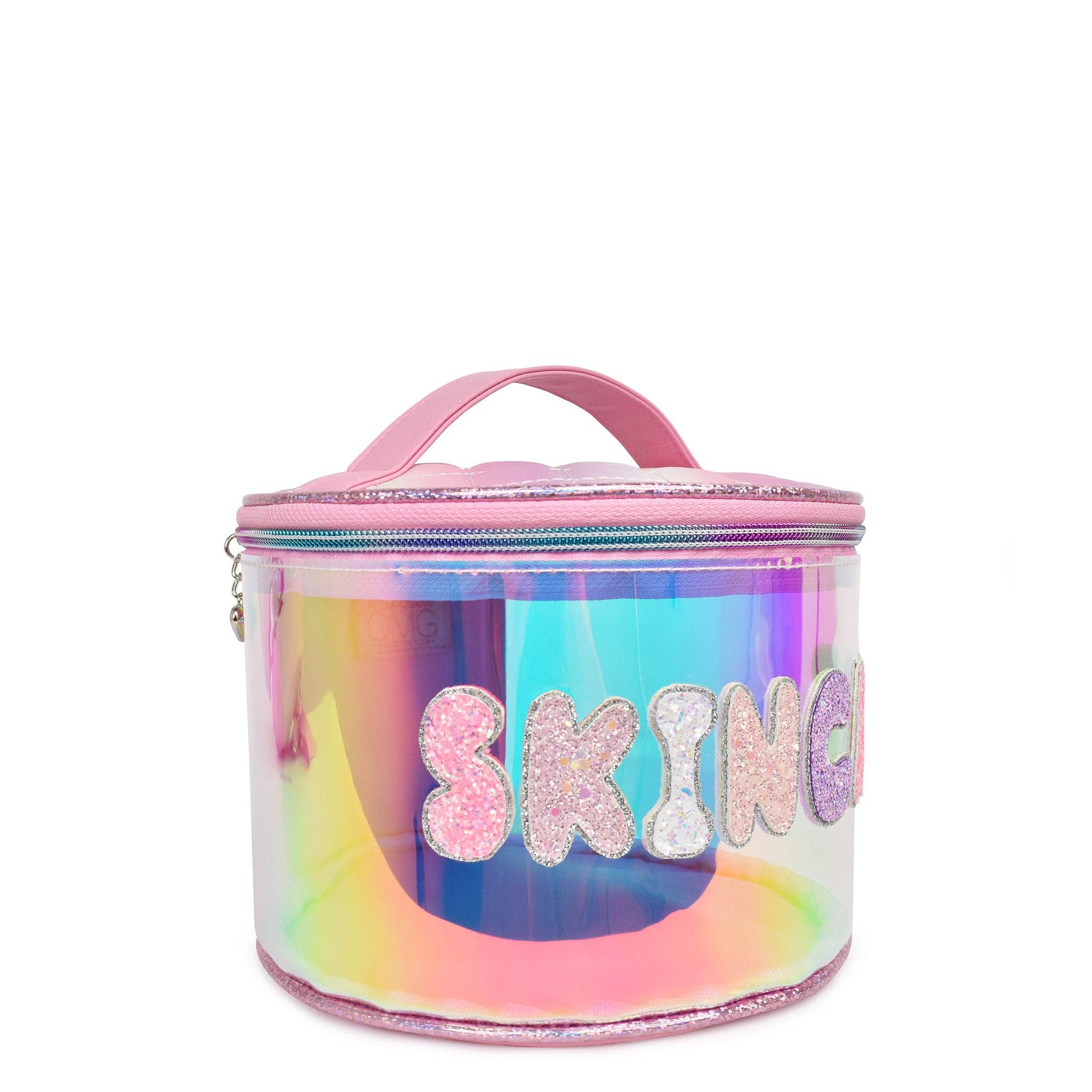 'Skincare' Glazed Clear Rounded Glam Bag