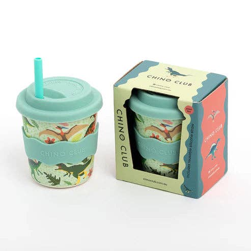 Dinosaur Babychino Cup 8oz with Straw
