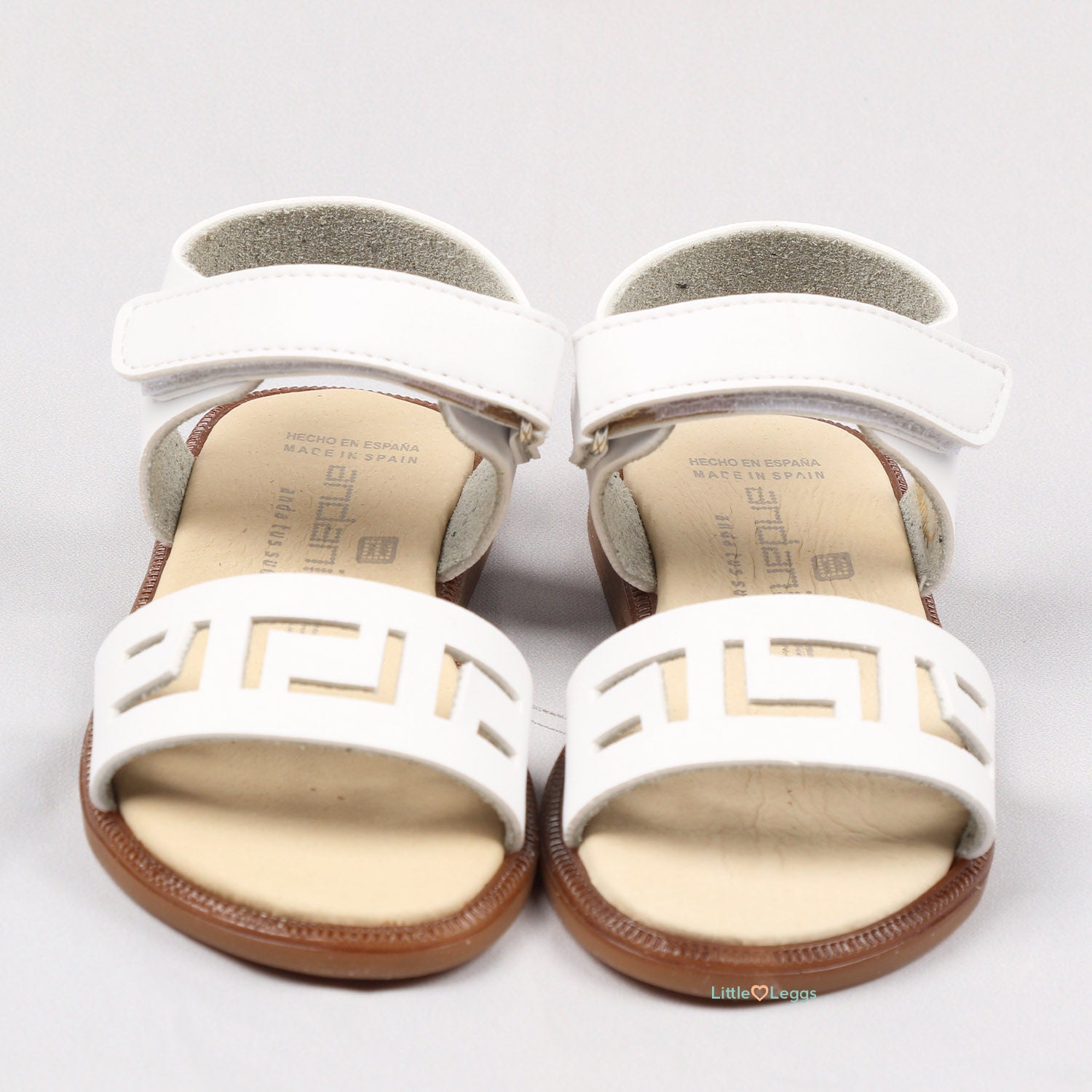 White Patterned Leather Sandals