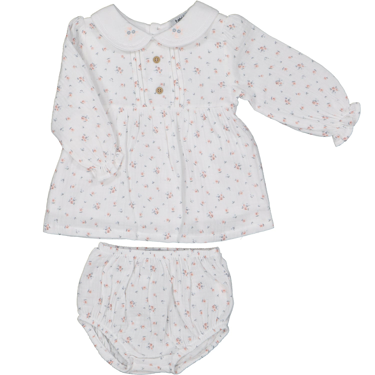 Ivory Floral Crepe Bloomer Set