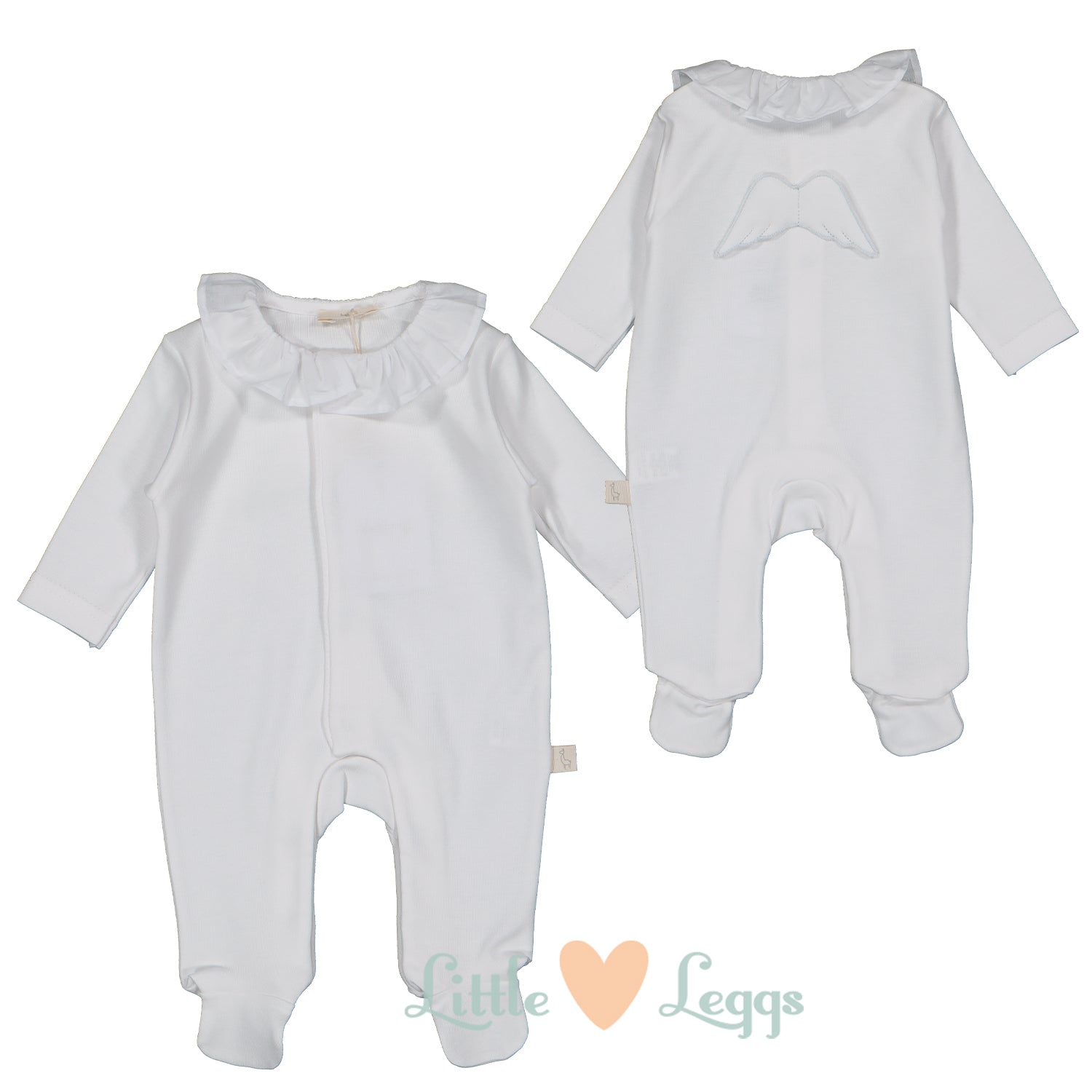 White Frill Angel Wings Babygrow