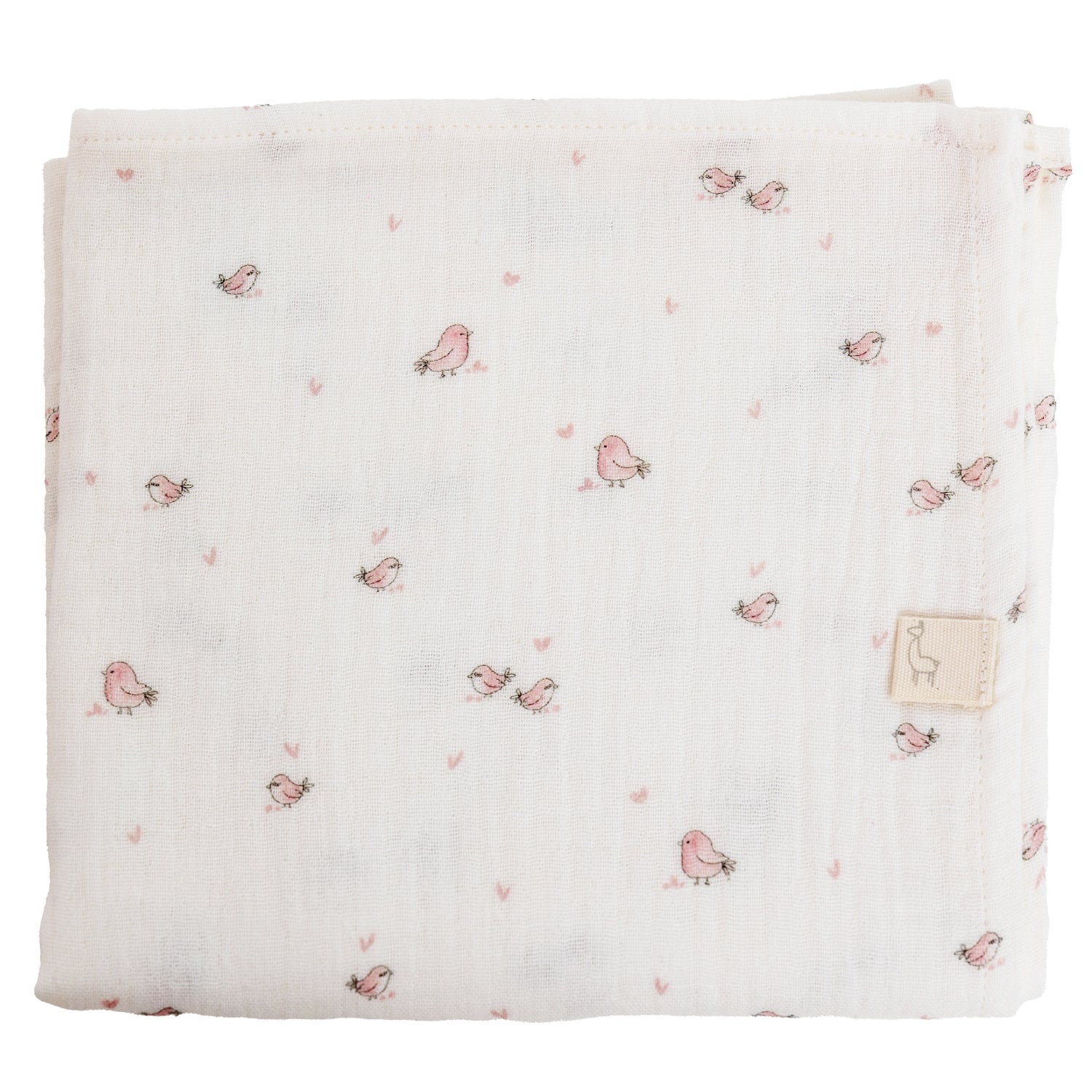 Pink Birdie Burp Blanket