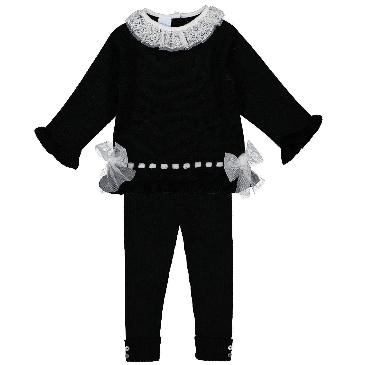 Black & Ivory Tulle Knitted Outfit