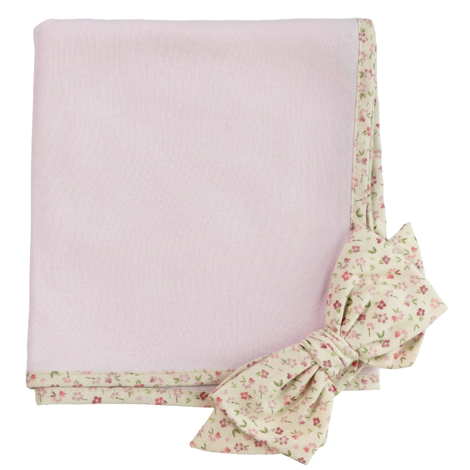 Pink Floral Bow Burp Blanket